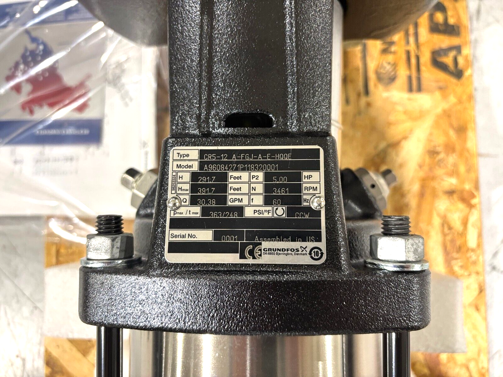 Grundfos CR5-12 A-FGJ-A-E-HQQE Verticle Multistage Centrifugal Pump, 5HP - Maverick Industrial Sales