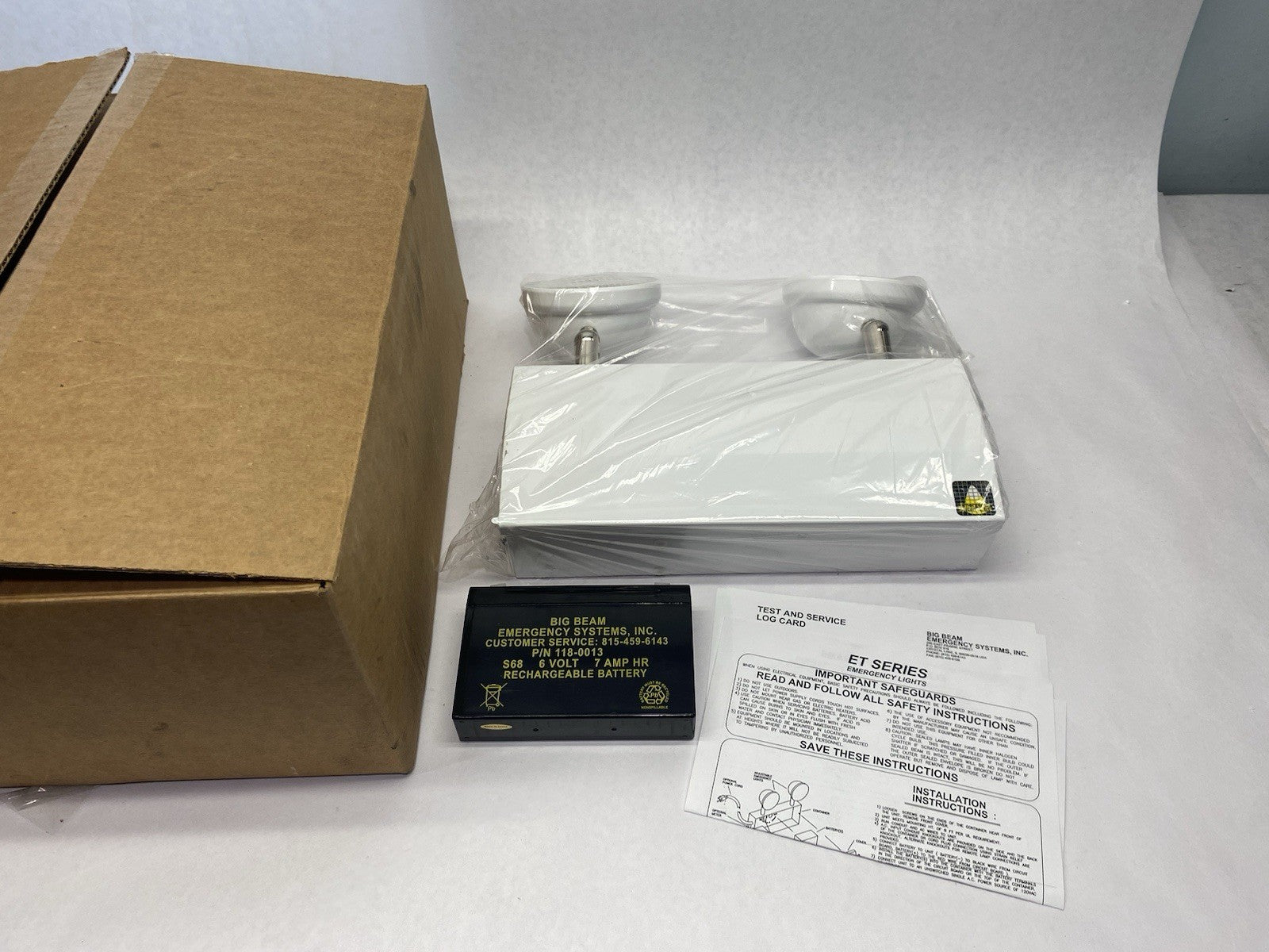 Uline H-7261 Steel LED Emergency Light, White, w/ Battery - Maverick Industrial Sales