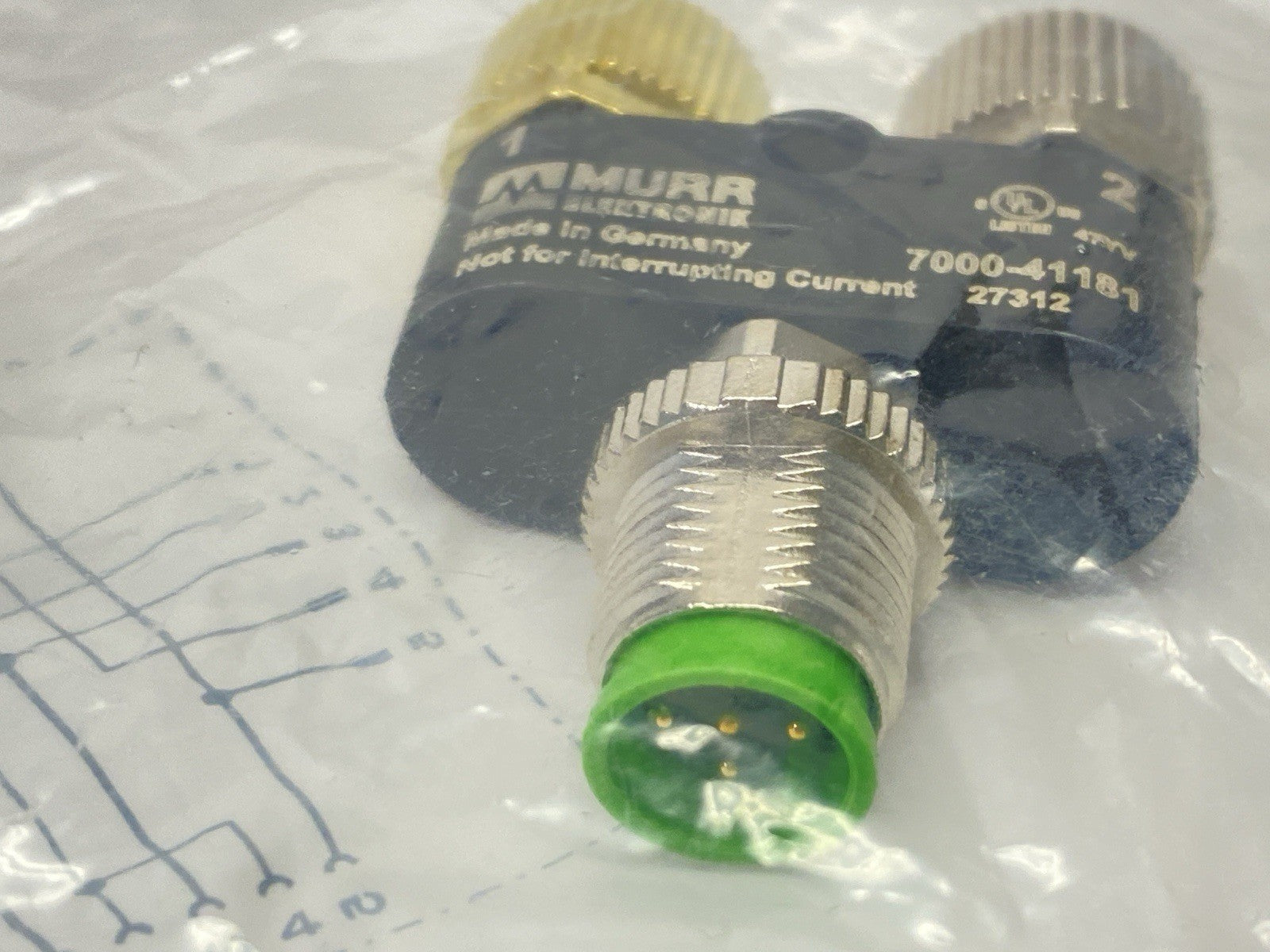 7000-41181-0000000 | Murr Elektronik T-Coupler M12 Male / M12 Female 5-Pin - New - Maverick Industrial Sales