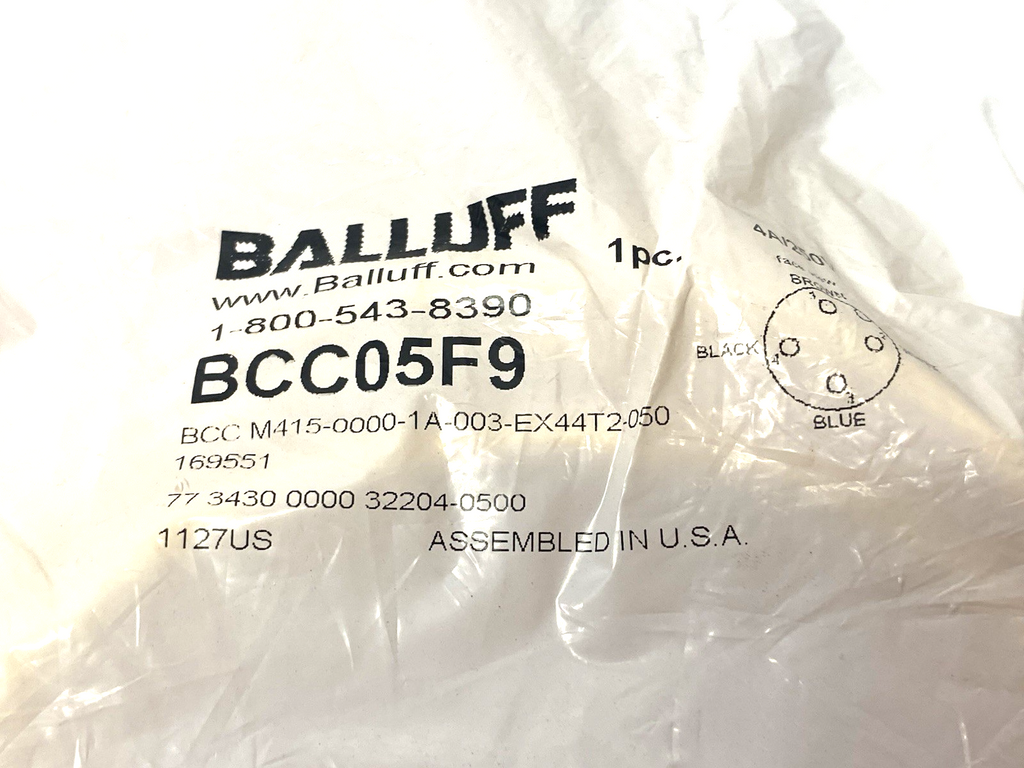 Balluff BCC05F9 Single Ended Connection Cordset BCC M415-0000-1A-003-E