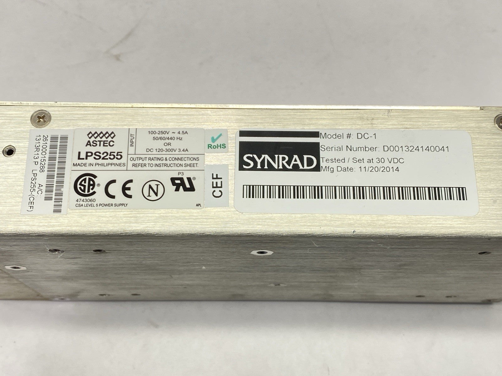 DC-1 | Synrad Laser Power Supply 30VDC - For parts or not working - Maverick Industrial Sales
