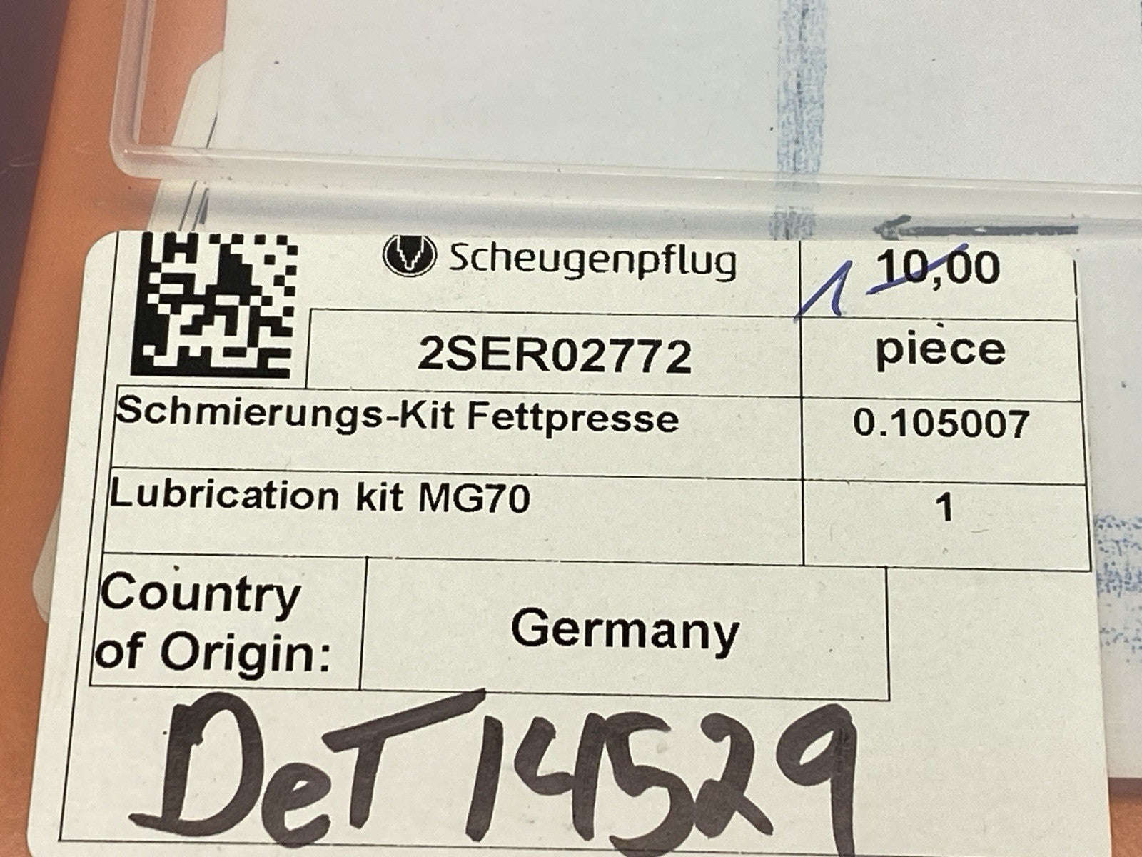 Scheugenpflug 2SER02772 Lubrication Kit MG70 - Maverick Industrial Sales
