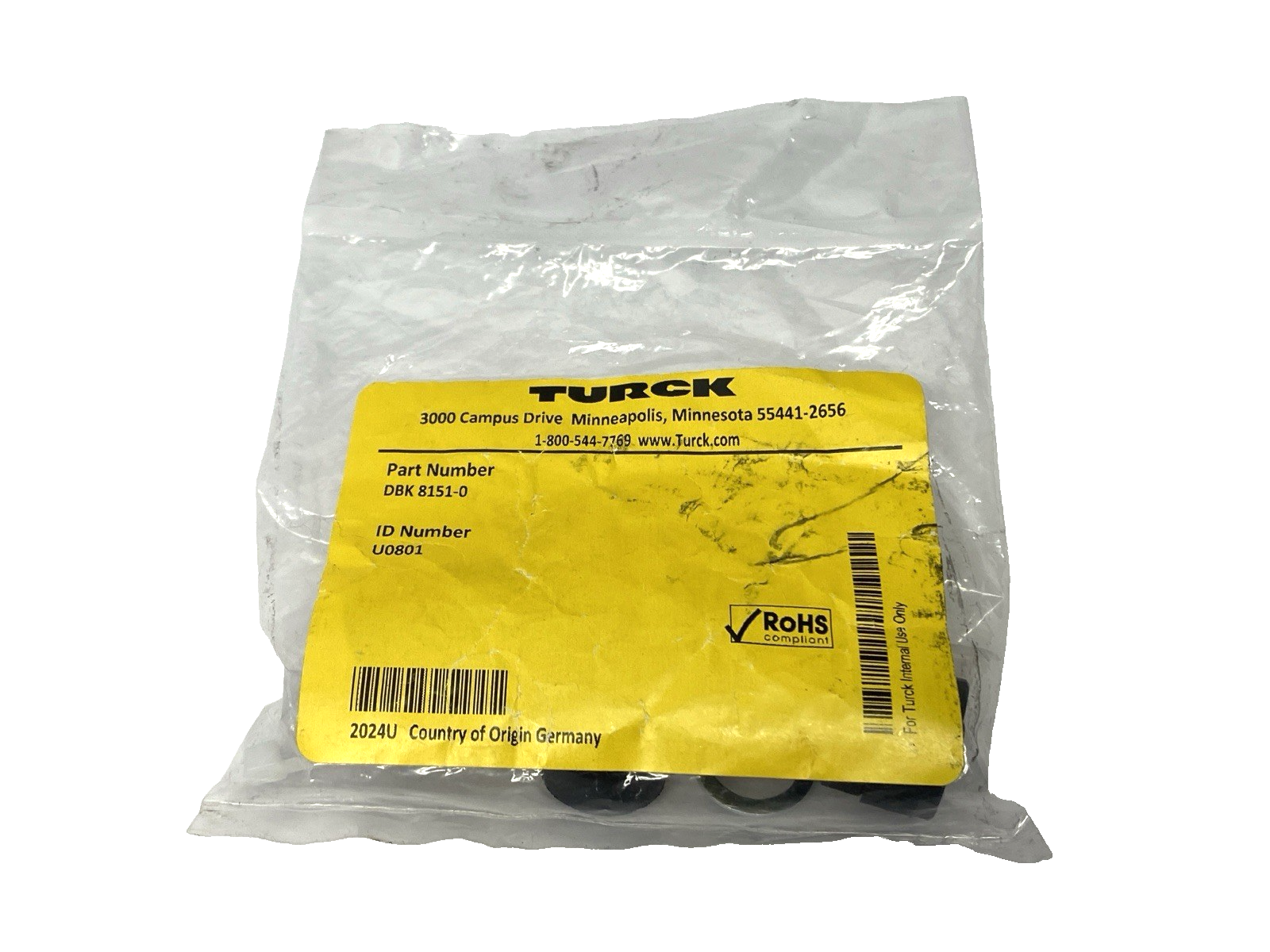 DBK 8151-0 | Turck Field Wire M12 Straight Connector U0801 - New - Maverick Industrial Sales