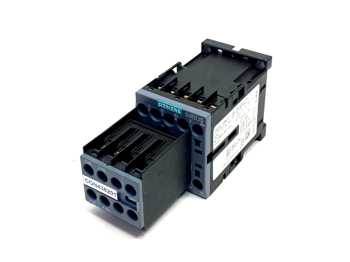 Siemens 3RT2516-1BB40 Power Contactor, AC-3, 9A, 4kW 400V, 4P 24VDC - Maverick Industrial Sales