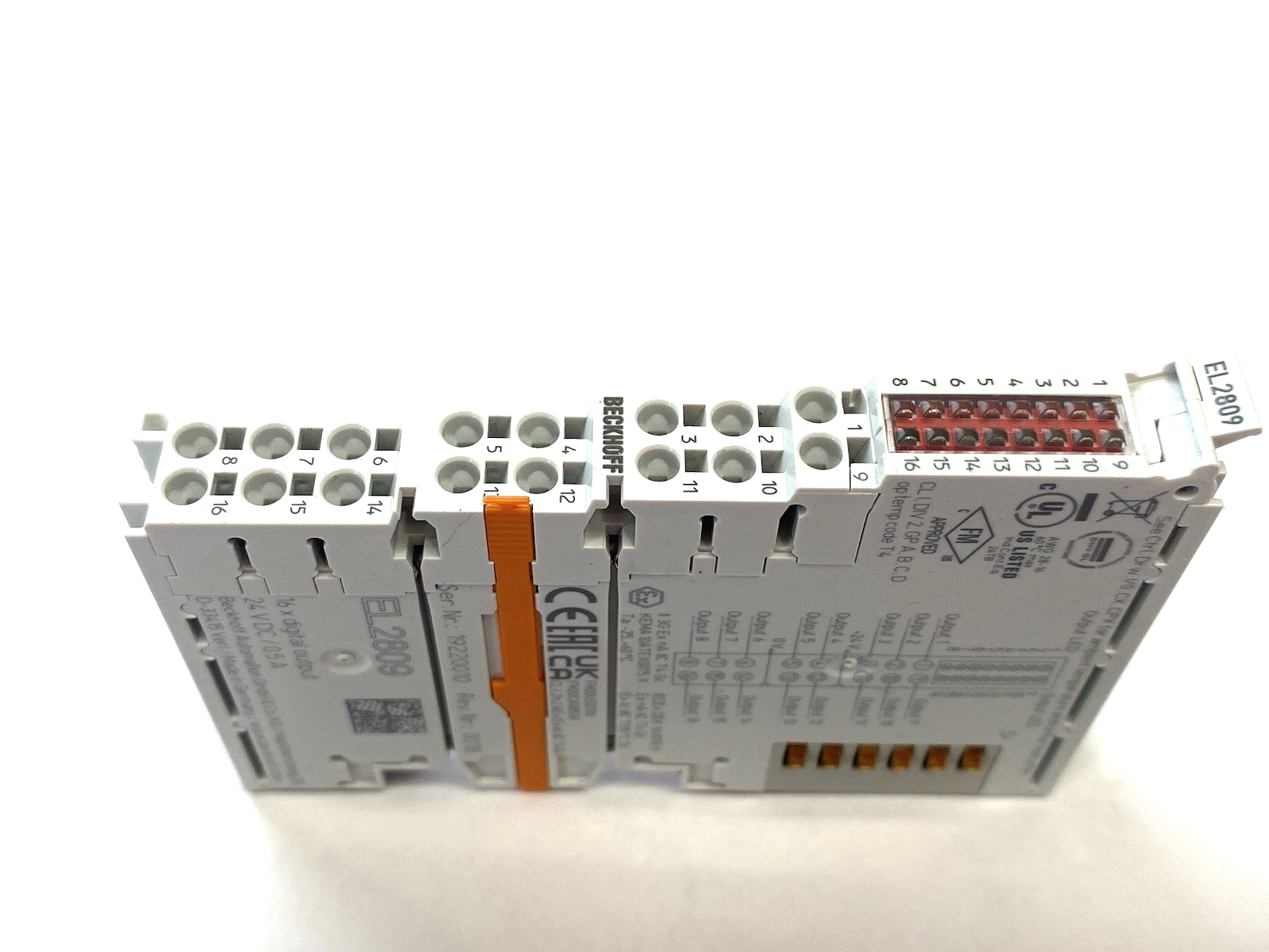EL2809 | Beckhoff EtherCAT 16-Channel Digital Output Terminal 24VDC/0.5A - Used - Maverick Industrial Sales