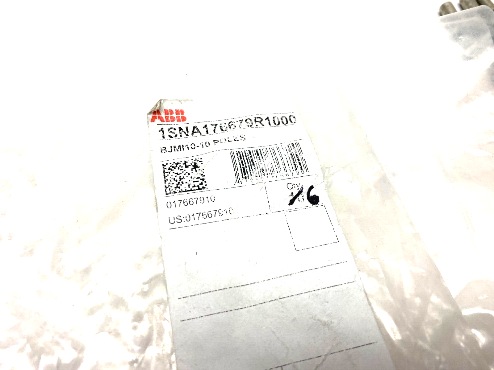 1SNA179631R0300,BJMI12-10 | ABB Entrelec 1SNA179631R0300 Jumper Bar 10-Pole 12mm Space BJMI12-10 PKG OF 6 - New – Open box - Maverick Industrial Sales
