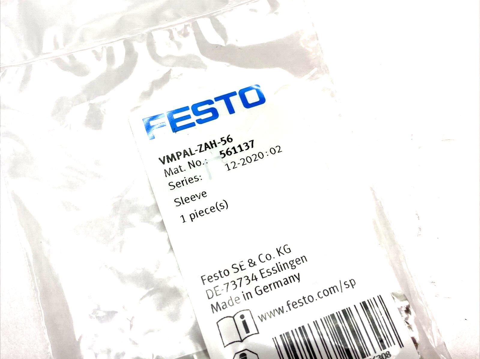 Festo VMPAL-ZAH-56 Sleeve Set 561137 PKG OF 3 - Maverick Industrial Sales