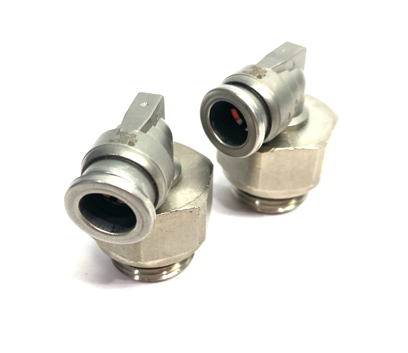 KQB2L10-G04 | SMC Metal Male Elbow Swivel Fitting 10mm OD Tube LOT OF 2 - New – Open box - Maverick Industrial Sales