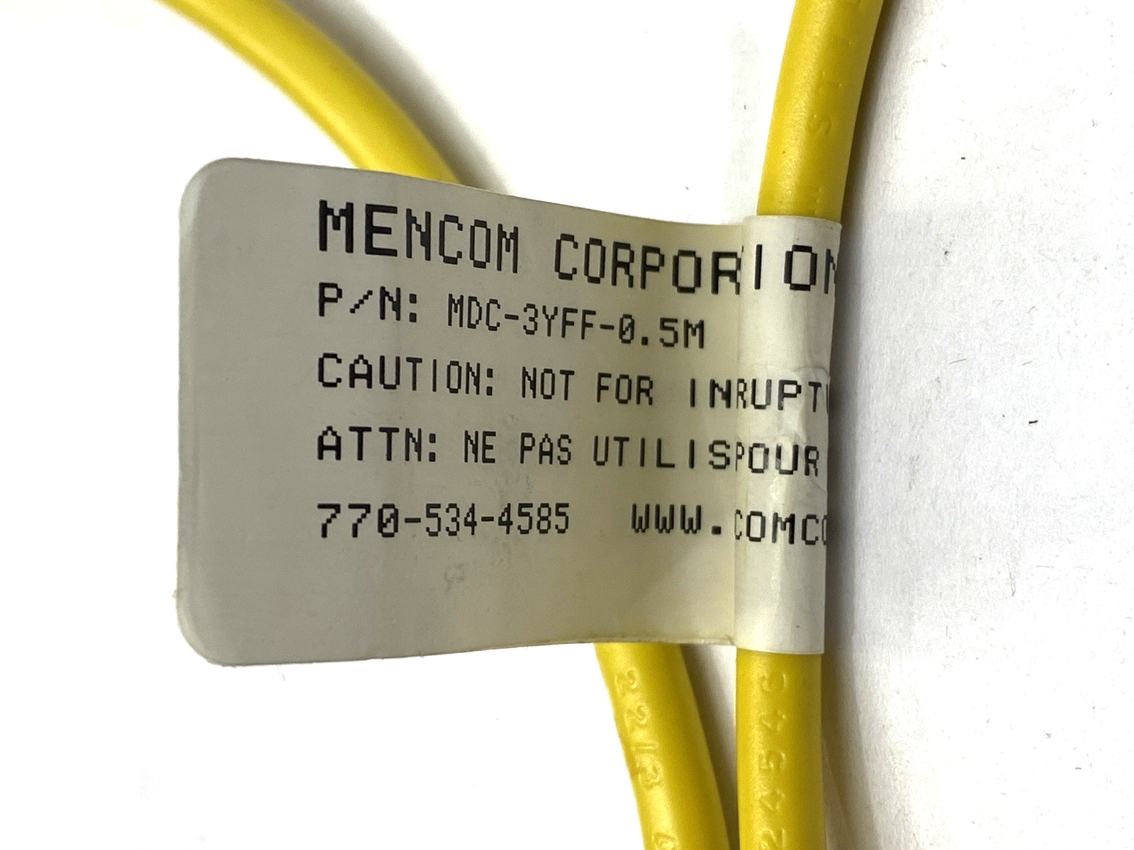 MDC -3YFF-0.5M | Mencom Y-Splitter Connector Cordset Male to 2x Female M12 4A - Used - Maverick Industrial Sales