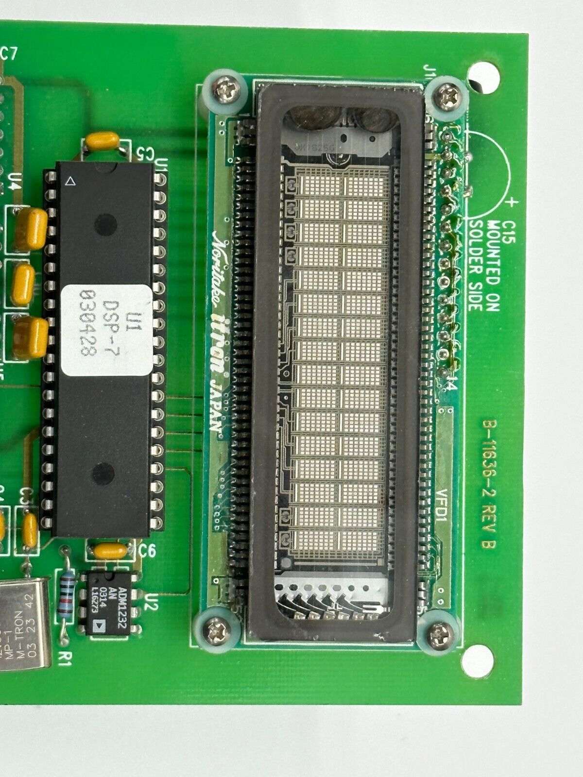 B-11636 Rev-C 060404 PCB Board Assembly w/ Noritake CU16025ECPB-W6J Itron VFD - Maverick Industrial Sales