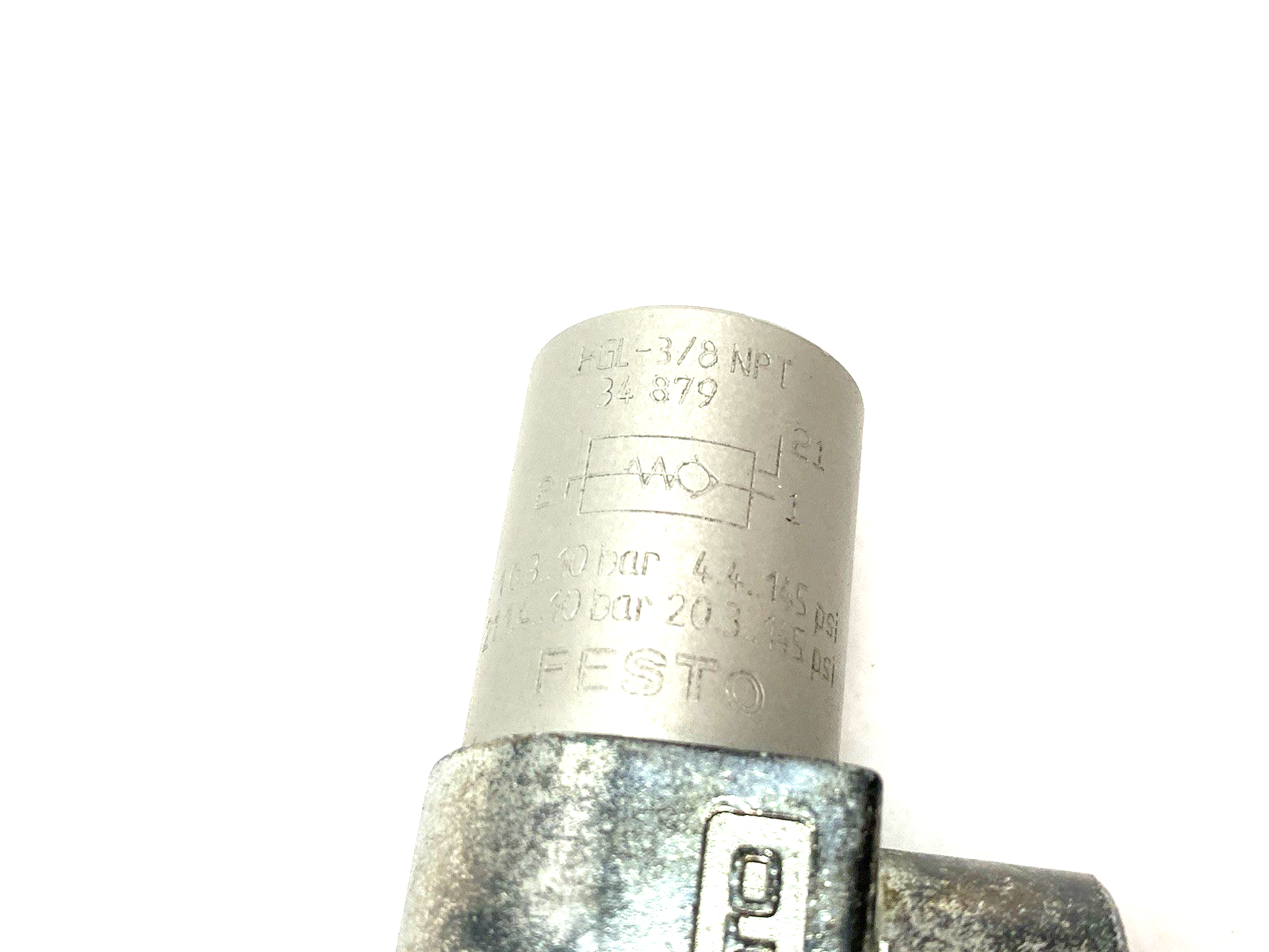 34879 | Festo Piloted Non-return Valve G3/8 Connection HGL-3/8-NPT - Used - Maverick Industrial Sales