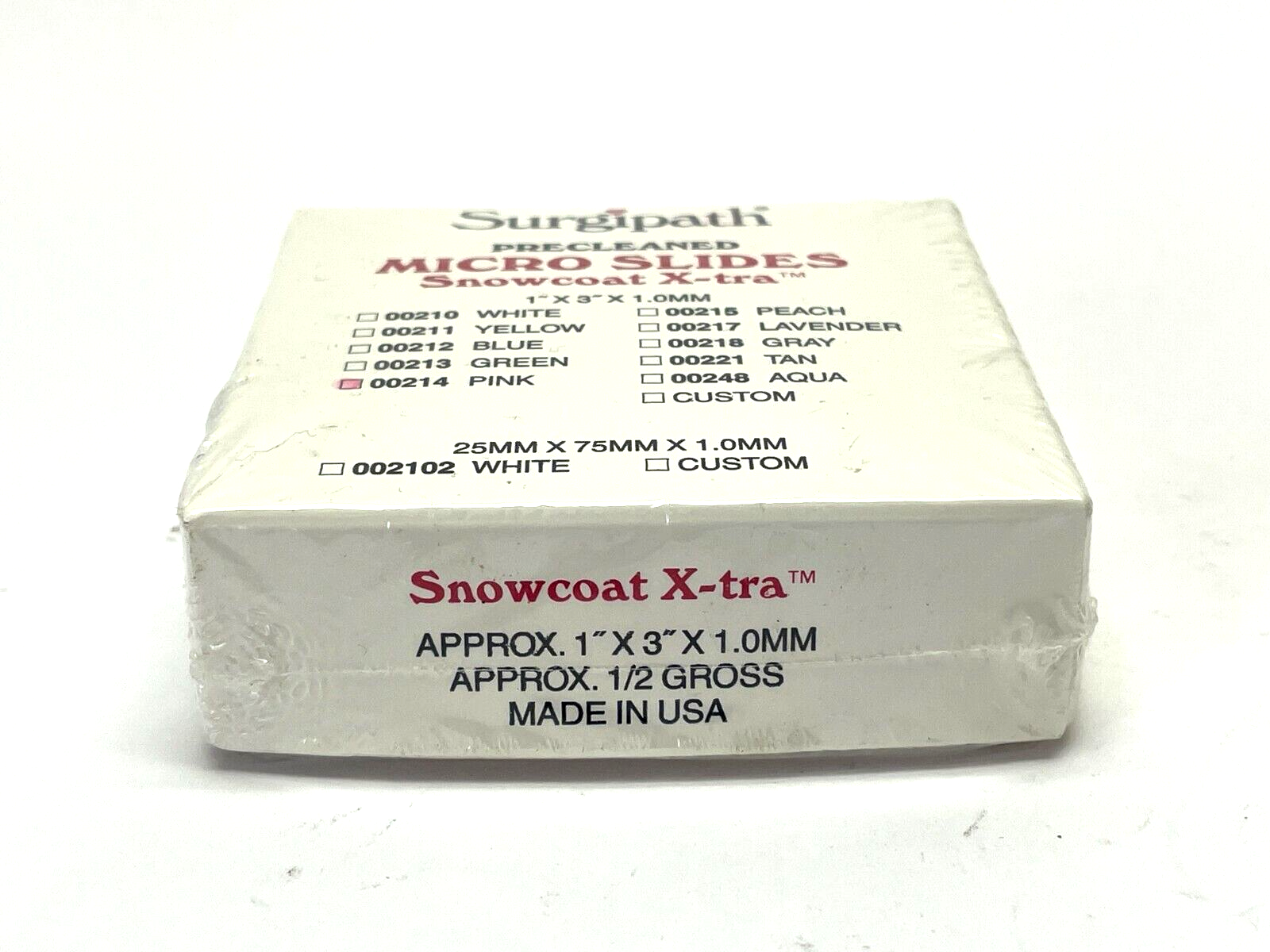 Leica Surgipath Snowcoat X-Tra 00214 Pink Micro Slides - Maverick Industrial Sales