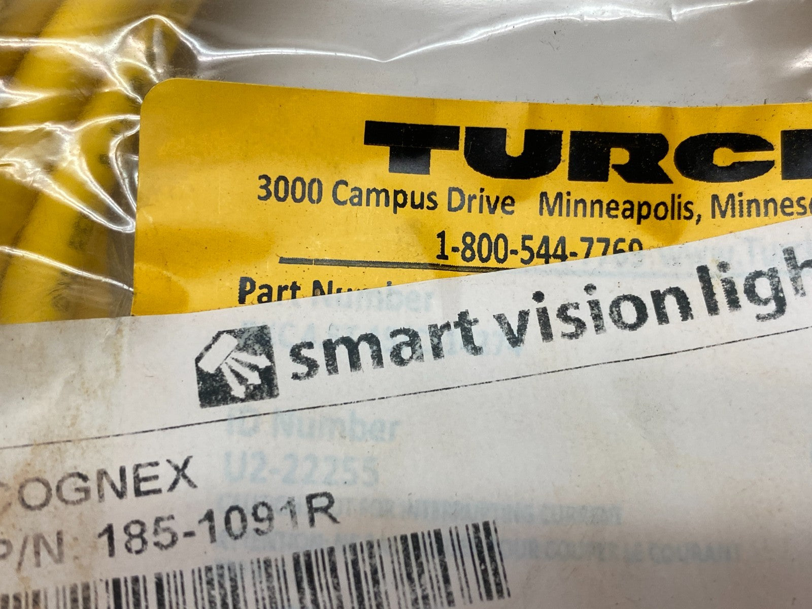 Turck U2-22255, Cognex 185-1091R Single Ended Connection Cordset IVSL-5PM12-15 - Maverick Industrial Sales