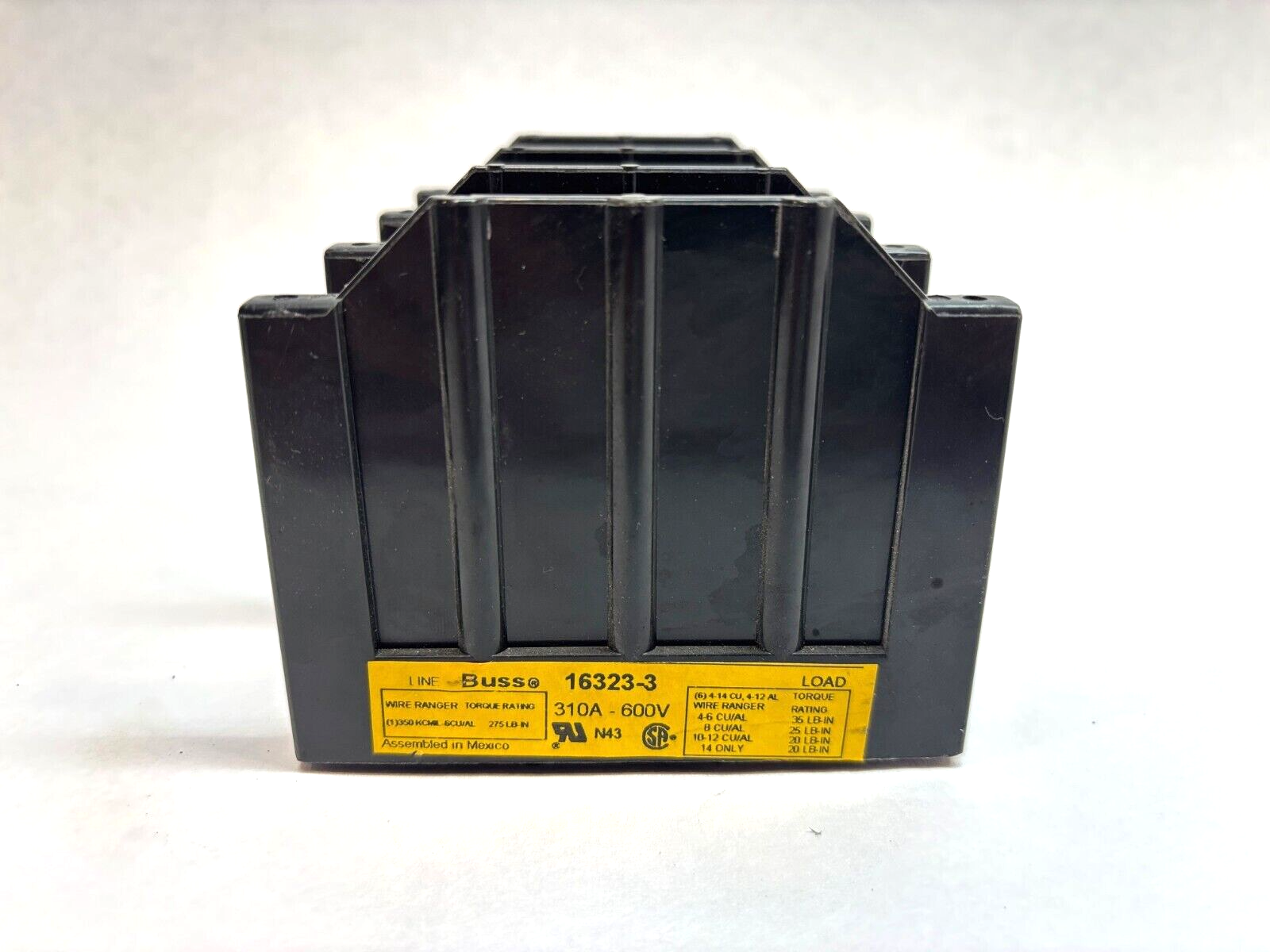 Cooper Bussmann Buss 16323-3 Power Distribution Block, 310A, 600V - Maverick Industrial Sales