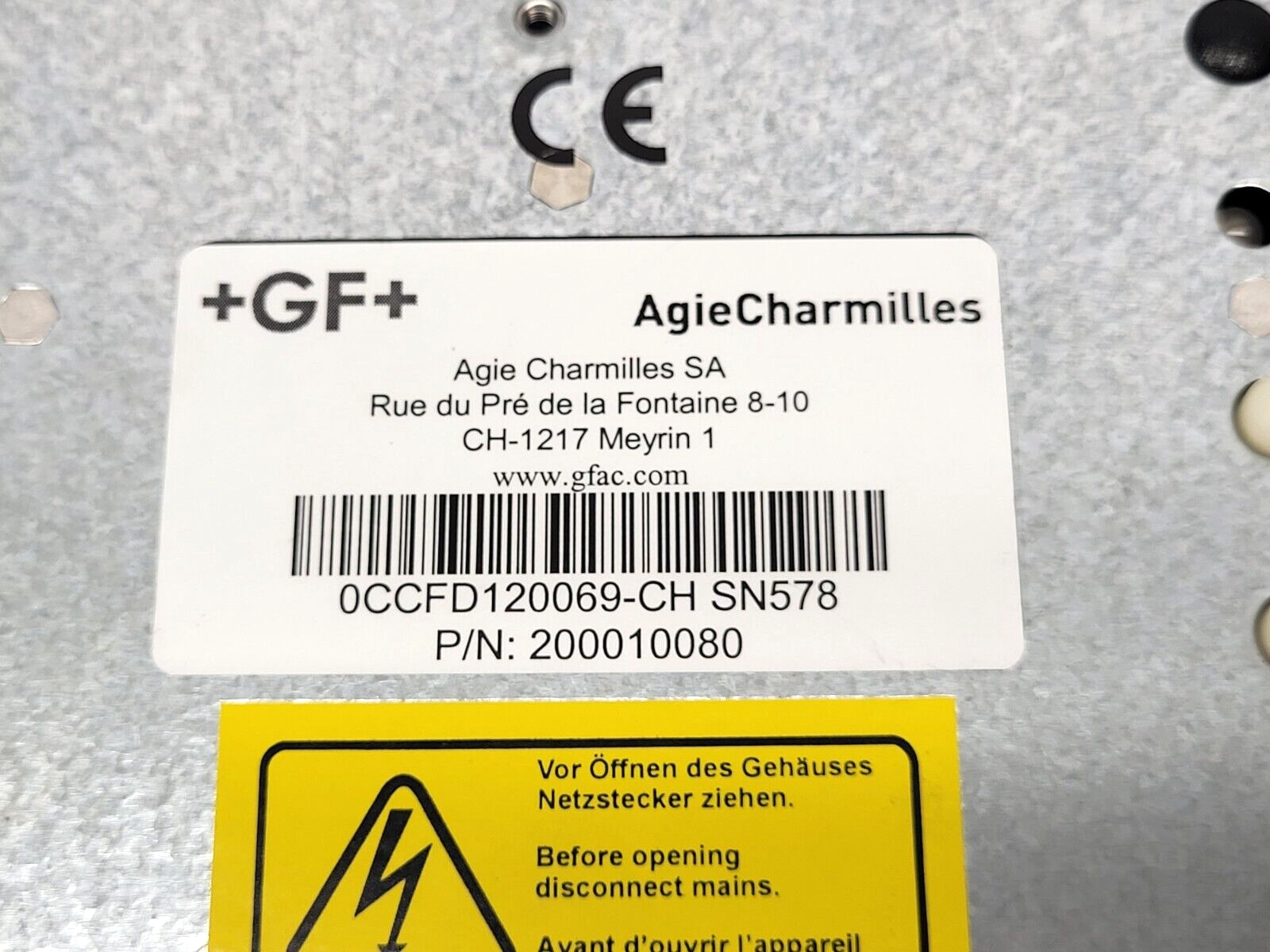 Agie Charmilles 200010080 Control Panel - Maverick Industrial Sales