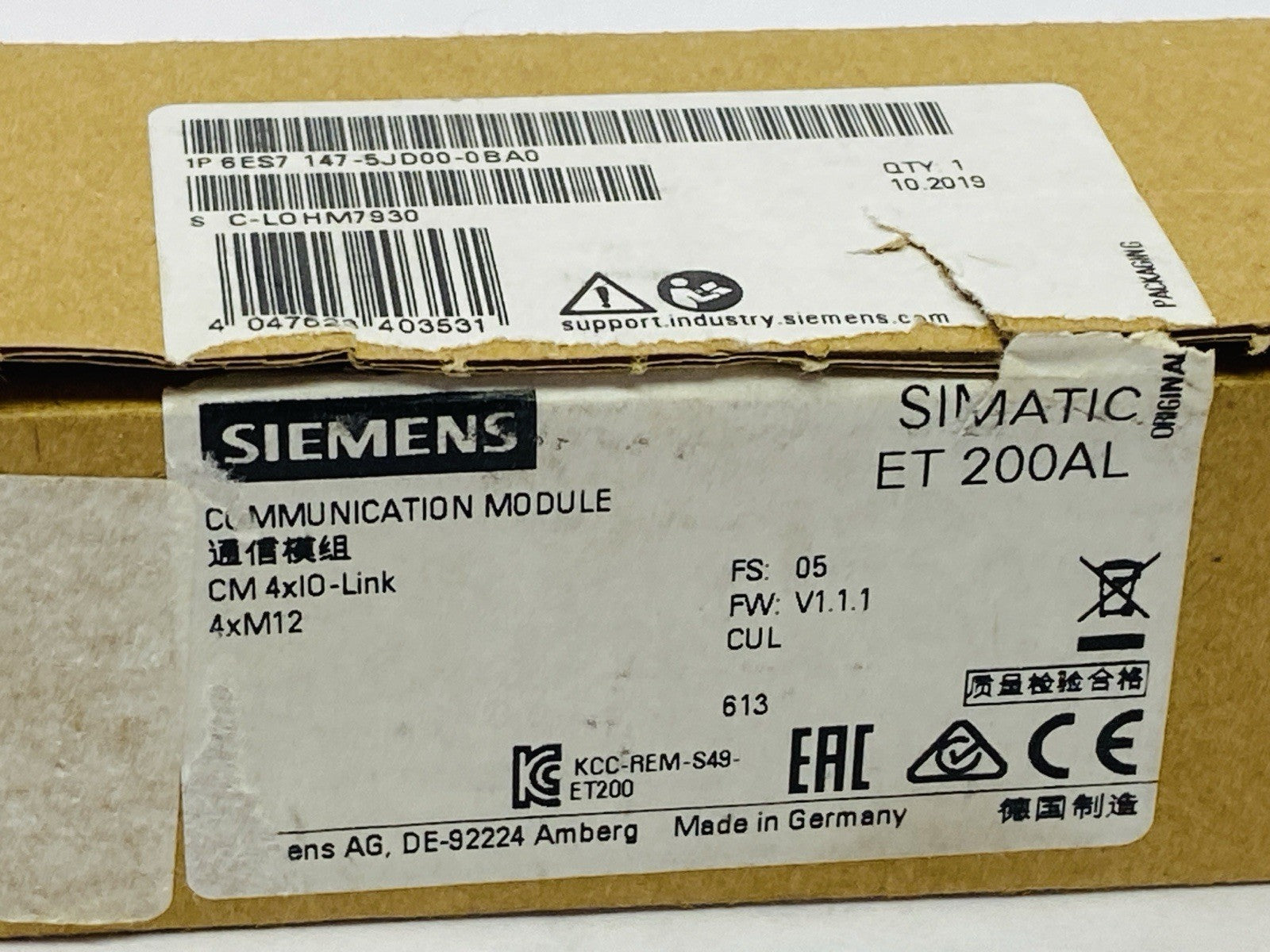 Siemens 6ES7 147-5JD00-0BA0 SIMATIC ET 200AL Communication Module - Maverick Industrial Sales