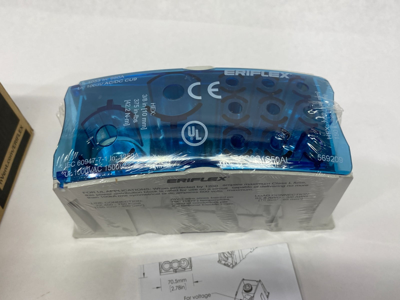 569209 | nVent Eriflex Power Distribution Block 2 Cables to 9 Cables UD2C9C1250AL - New - Maverick Industrial Sales