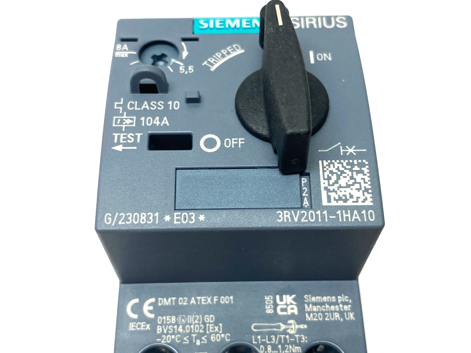 Siemens 3RV2011-1HA10 SIRIUS Motor Protection Circuit Breaker Size S00 - Maverick Industrial Sales