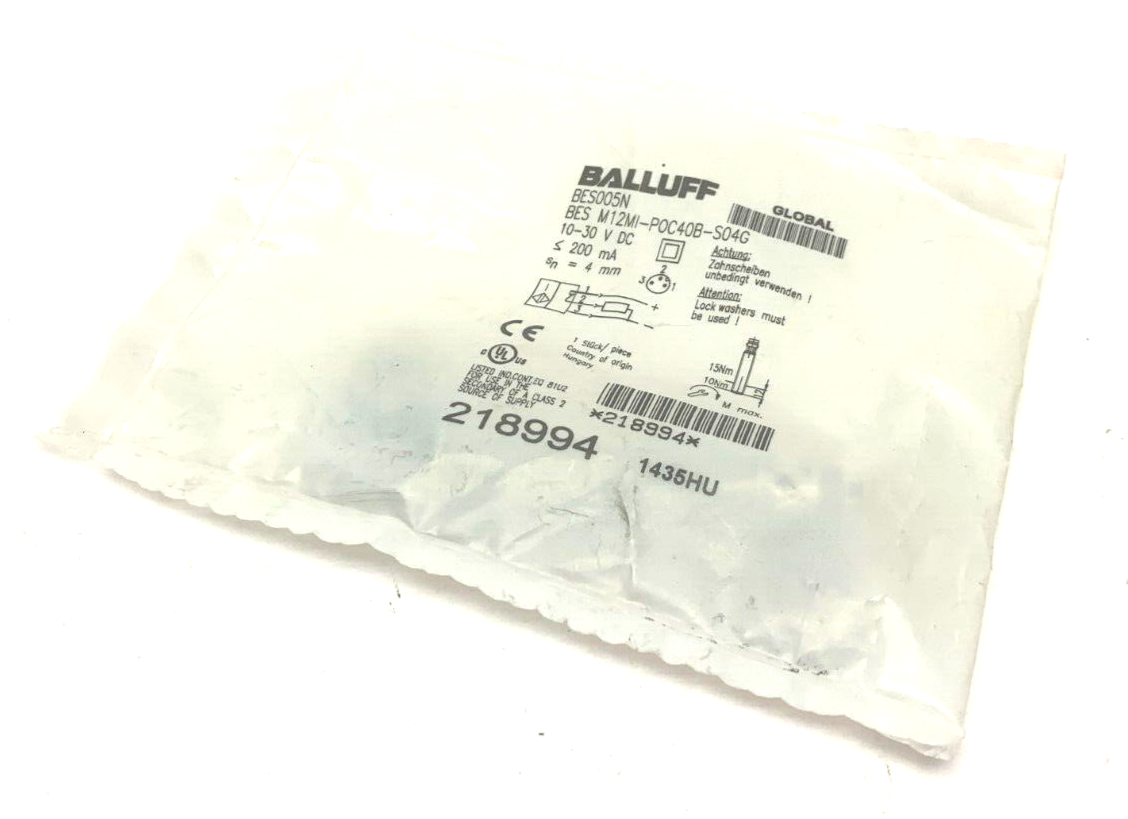 Balluff BES M12MI-POC40B-S04G Inductive Sensor 10-30VDC BES005N - Maverick Industrial Sales