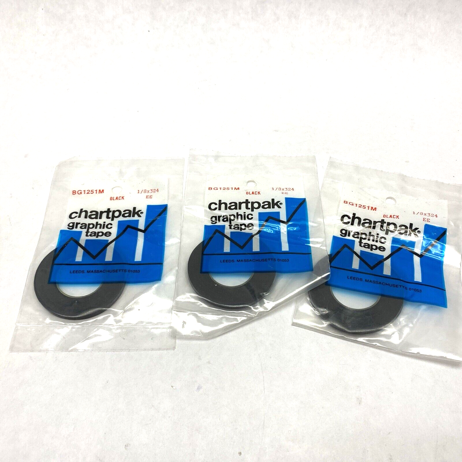 Chartpack BG1251M 1/8x324 EE Black Graphic Tape LOT OF 3 - New – Open box - Maverick Industrial Sales
