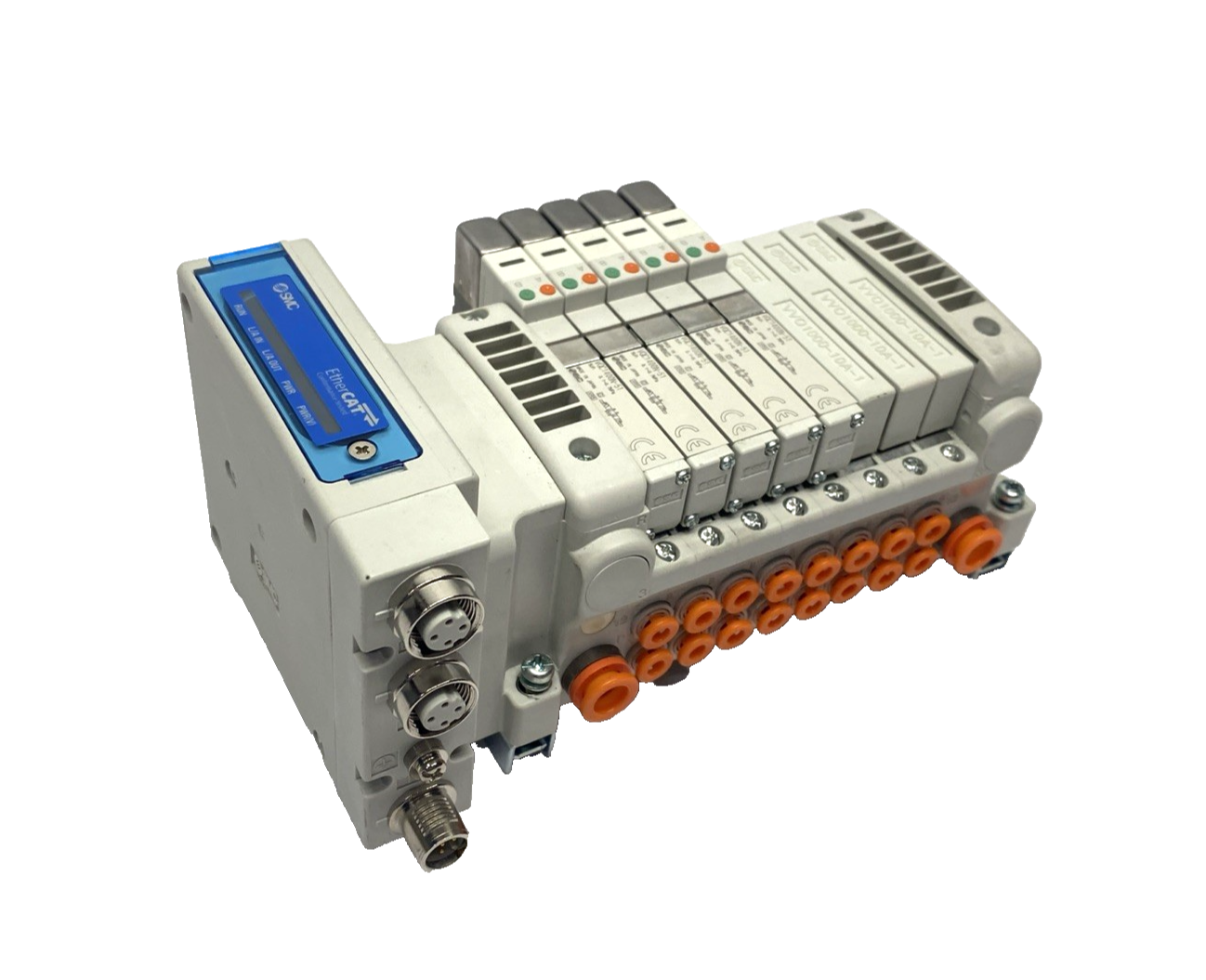 SMC VV5QC11-08N7SEBN-D0S Solenoid Valve Manifold 5-Valves, 8-Station VQC1400N-51 - Maverick Industrial Sales
