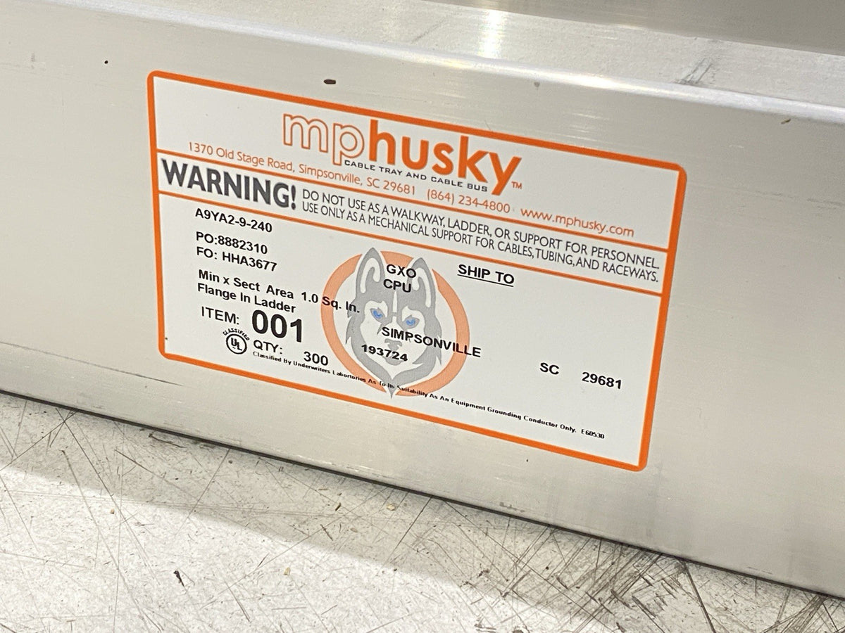 MP Husky A9YA2-9-240 Straight Ladder Type Cable Tray 117" Sections 8x 78ft Total - Maverick Industrial Sales