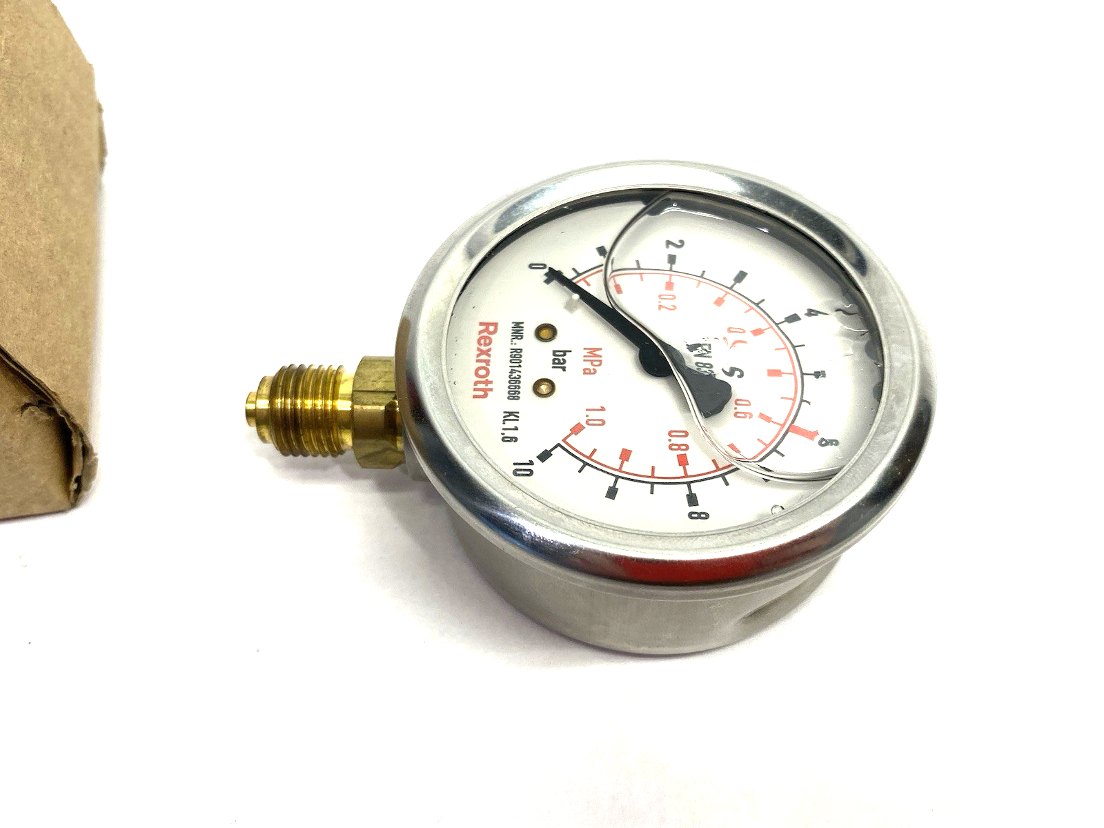 Bosch Rexroth R901436668 Manometer Pressure Gauge ABZMM 63- 10BAR/MPA-U/V006G - Maverick Industrial Sales