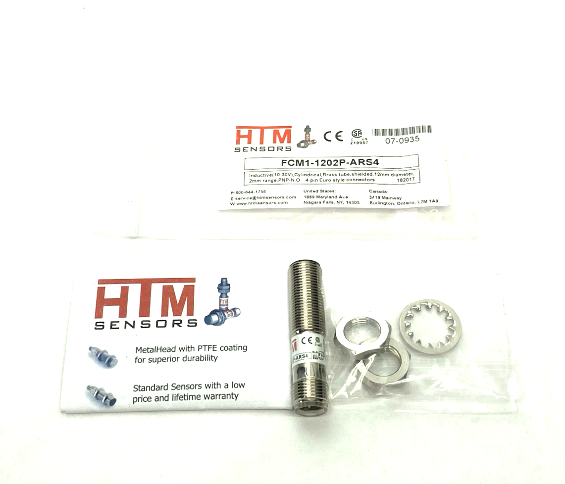 HTM Sensors FCM1-1202P-ARS4 Inductive Cylindrical Proximity Sensor 2mm 07-0935 - Maverick Industrial Sales