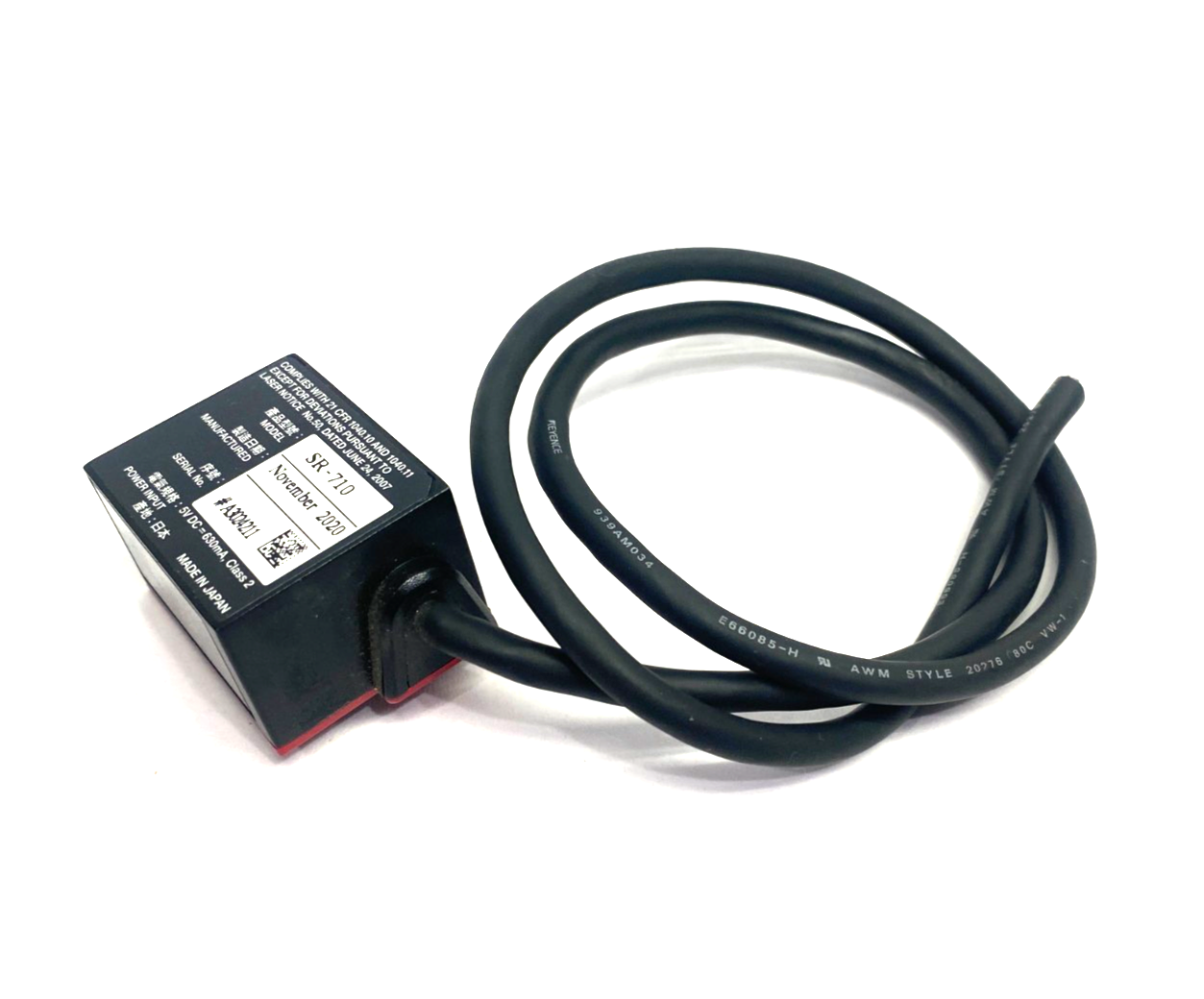 SR-710 | Keyence Fixed-Type Ultra-Compact Code Reader, Middle Range CUT CABLE - Used - Maverick Industrial Sales