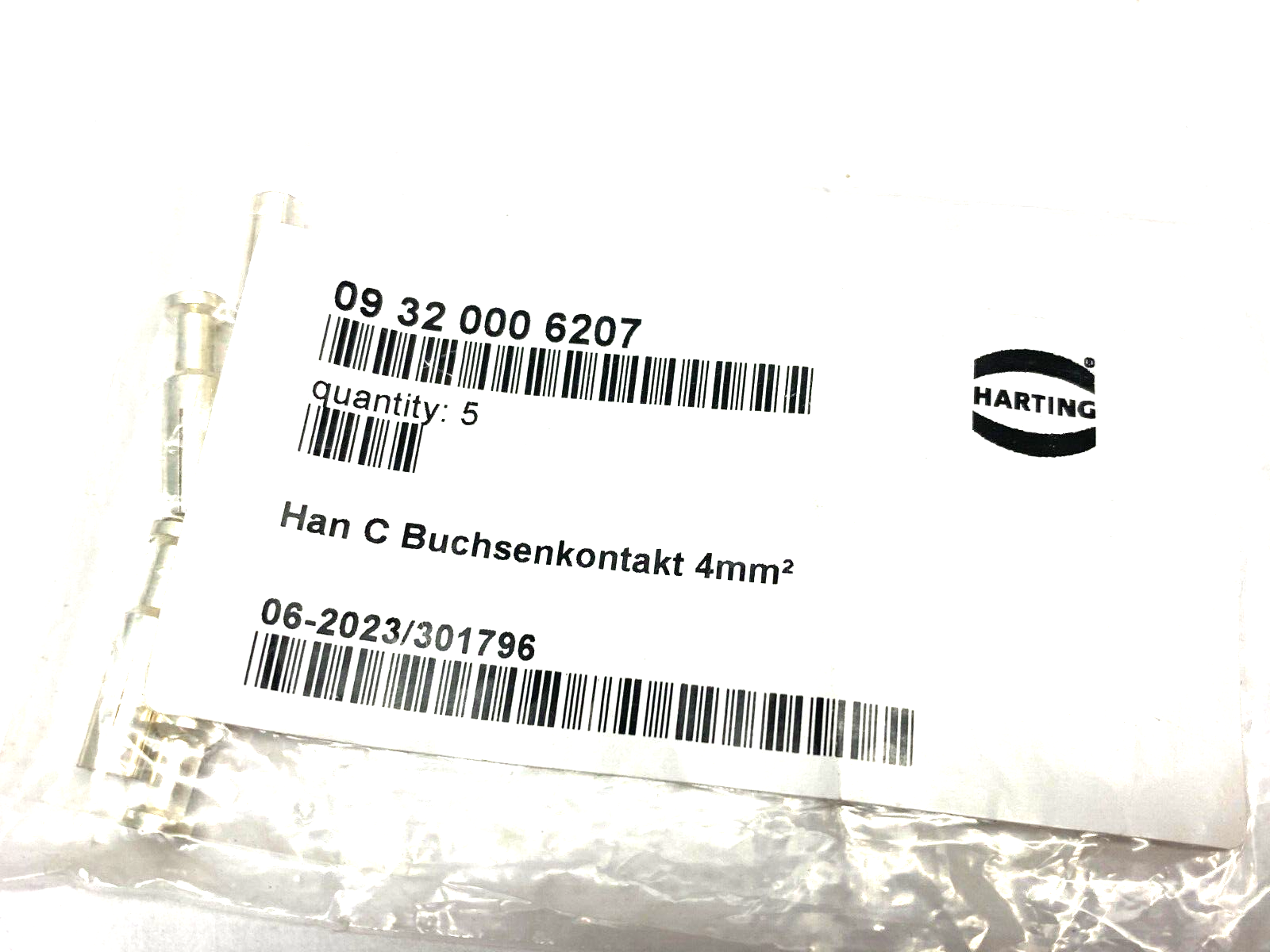 Harting 09320006207 Han C-Female Crimp Contact-c 4mm² PKG OF 4 - Maverick Industrial Sales