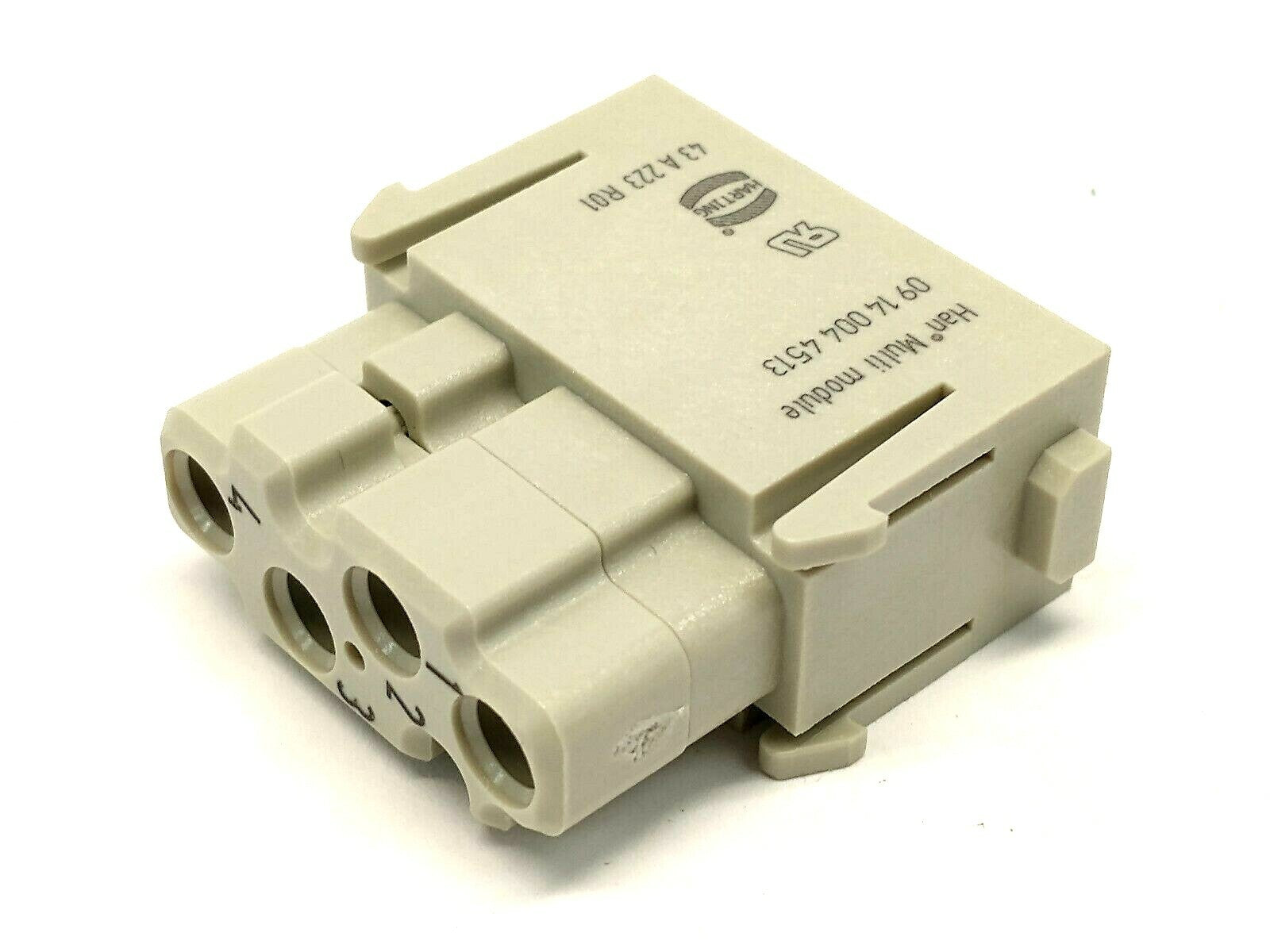 09 14 004 4513,09140044513 | Harting 09140044513 Han Multi Module 4-Contact Female Connector Insert LOT OF 2 - New – Open Box - Maverick Industrial Sales