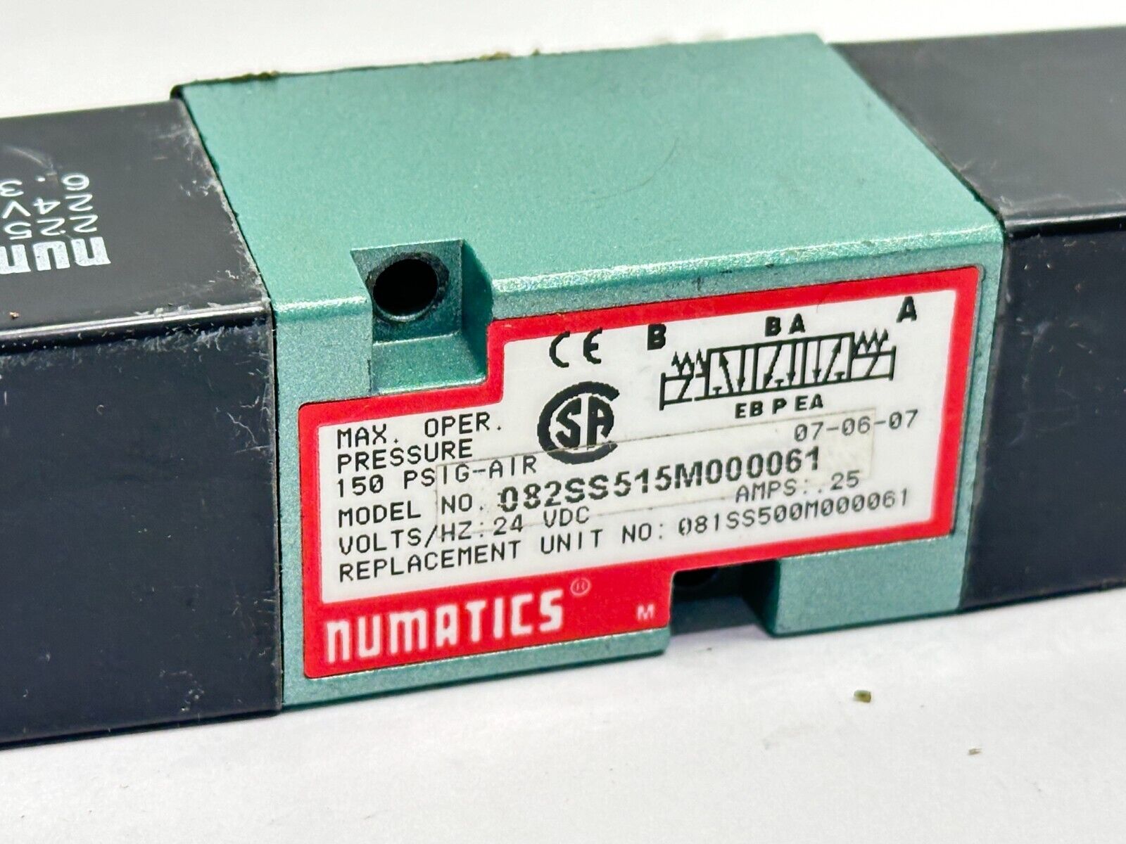 Numatics 082SS515M000061 Mk 8 Series Solenoid Valve 4-Way 0.25A 24VDC - Maverick Industrial Sales