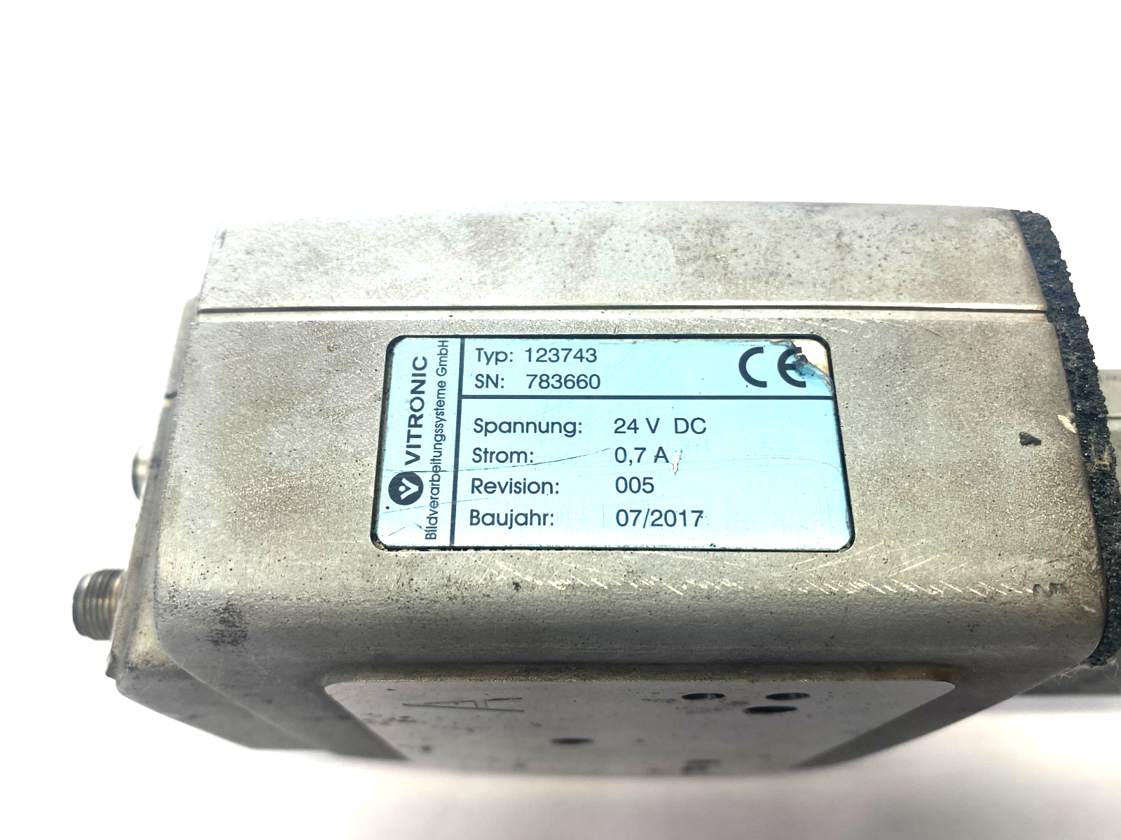 Vitronic 123743 Laser Head Unit 24VDC 0,7A Rev. 005 BROKEN PINS ON CONNECTOR - Maverick Industrial Sales