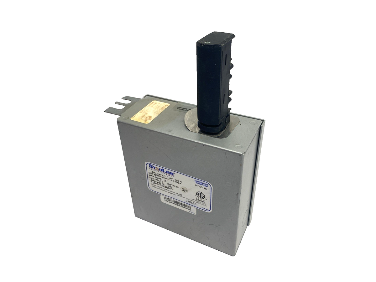 StarLine CB100NE12-520Q-4 Track Busway Tap Box 20A 208Y/120, 120V Load, 4-Outlet - Maverick Industrial Sales