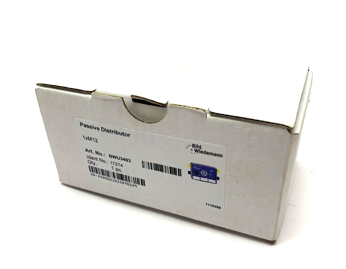 Bihl Wiedemann BWU3493 Passive Distributor 1xM12 Identity No. 17274 - Maverick Industrial Sales