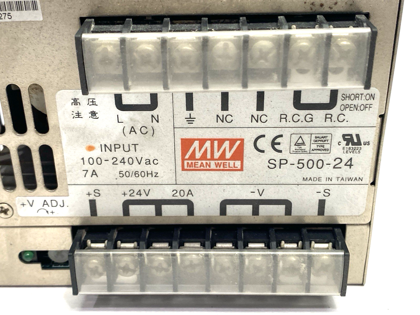Mean Well SP-500-24 Switching Power Supply 24V 20A 100-240VAC - Maverick Industrial Sales