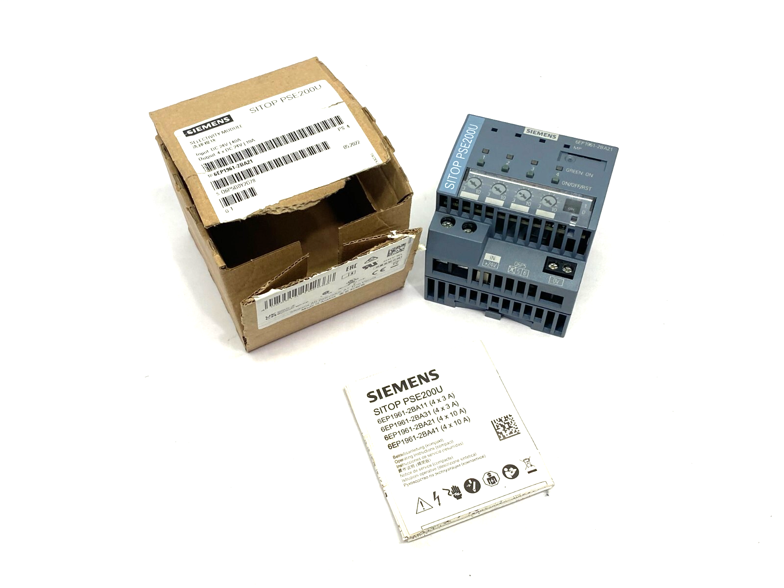 Siemens 6EP1961-2BA21 SITOP PSE200U Selectivity Module, 4-Channel Output - Maverick Industrial Sales