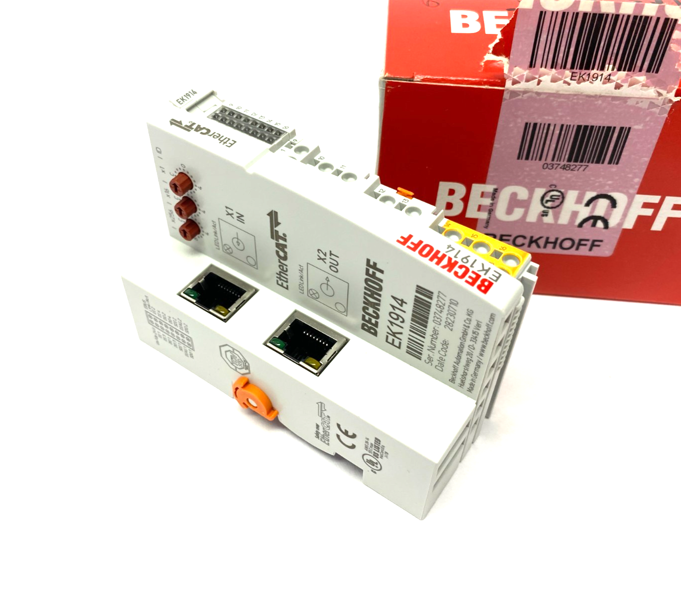 Beckhoff EK1914 EtherCAT Coupler w/ Integrated Digital Standard & Safety I/Os - Maverick Industrial Sales