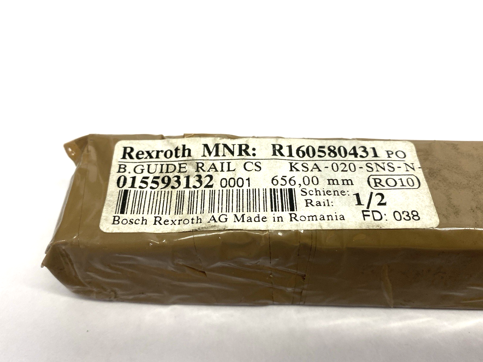 Rexroth R160580431 Linear Ball Guide Rail Carbon Steel 656mm Overall Length - Maverick Industrial Sales
