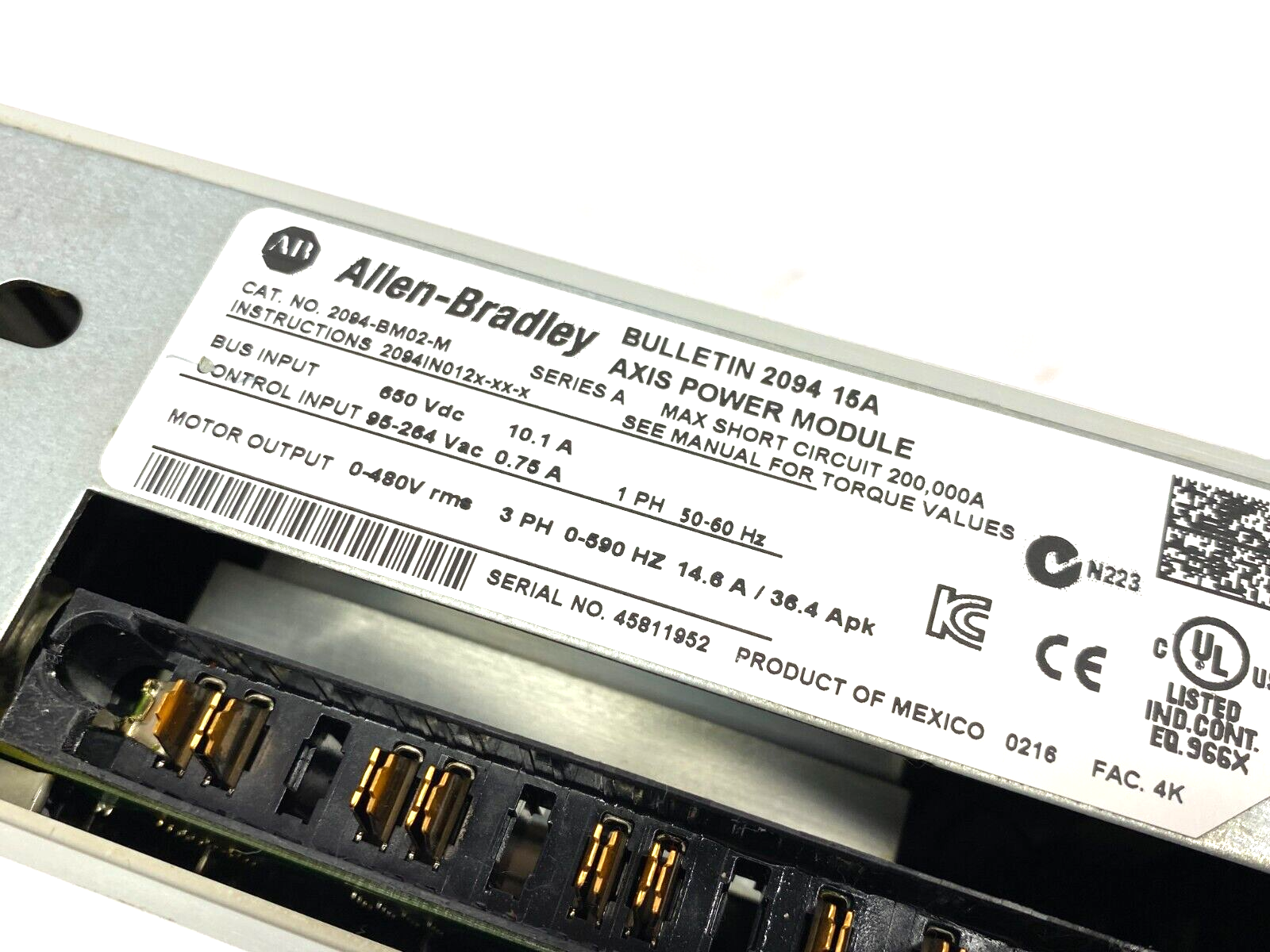 Allen Bradley 2094-BM02-M Ser. A Kinetix Axis Power Module 400/460V 15A - Maverick Industrial Sales