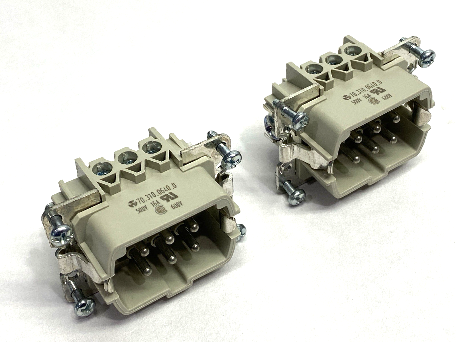 Wieland 70.310.0640.0 Male Insert Screw Type BAS STS 6 2,5 50 600V 16A LOT OF 2 - Maverick Industrial Sales