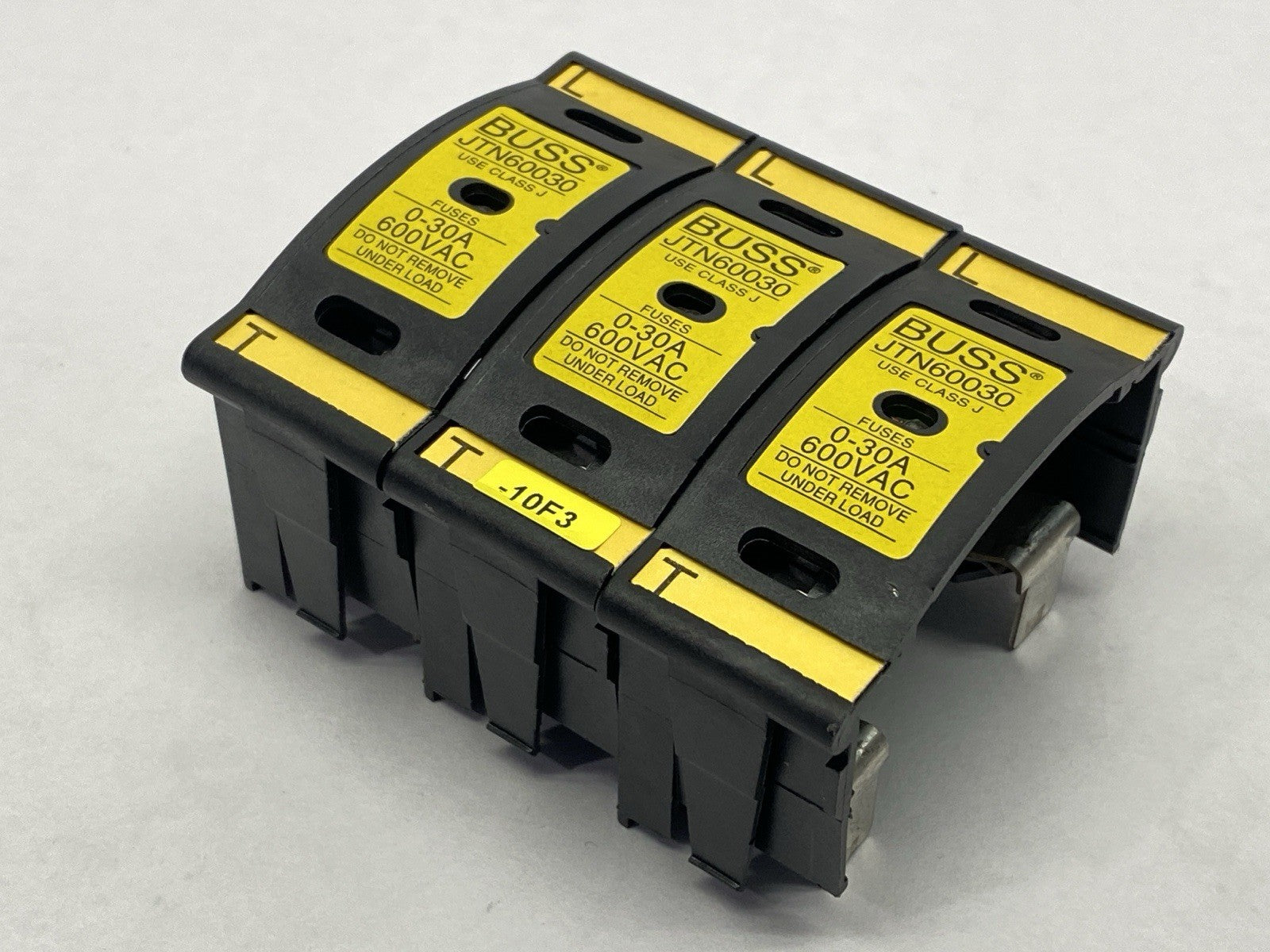Bussmann JTN60030 Fuse Block Class J 30A 600VAC TOP COVER LOT OF 3 - Maverick Industrial Sales