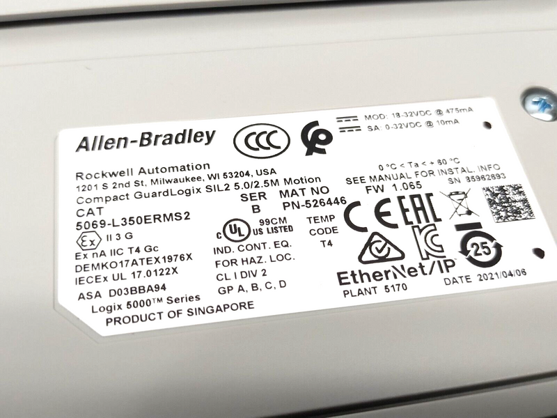 Allen Bradley 5069-L350ERMS2 Ser. B Compact GuardLogix 5380 SIL2 CPU Controller - Maverick Industrial Sales