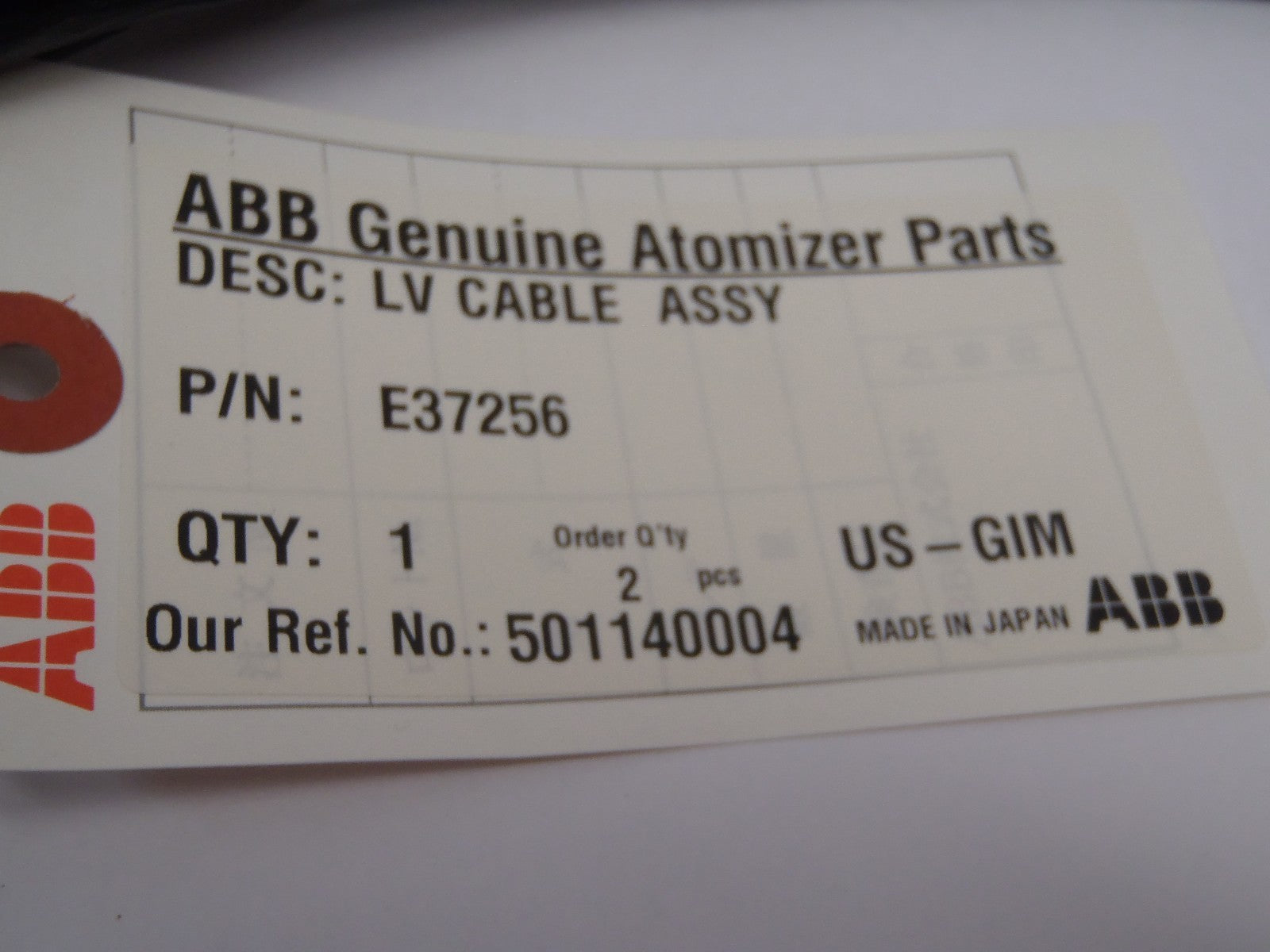 ABB E37256 LV Cable Assy. For ROBOBEL Paint Robot - Maverick Industrial Sales