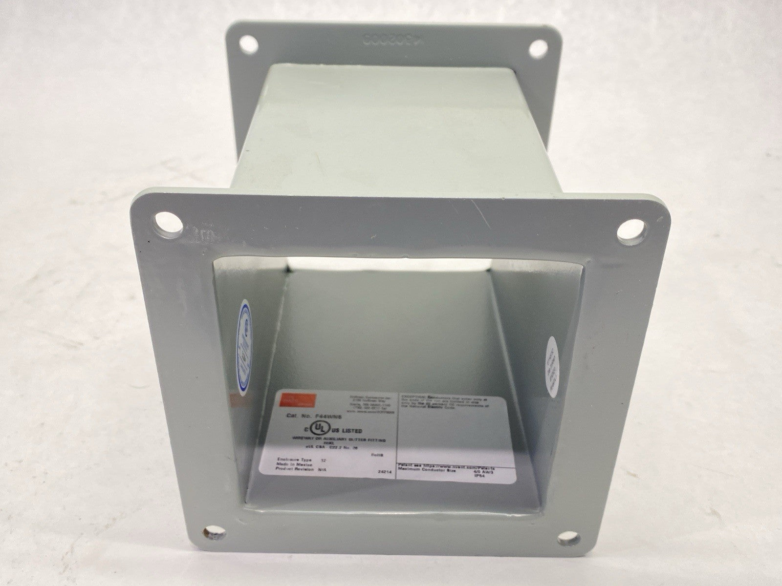 F44WN6 | Hoffman nVent Nipple Feed-Through Wireway 4" x 4" x 6" - New – Open box - Maverick Industrial Sales