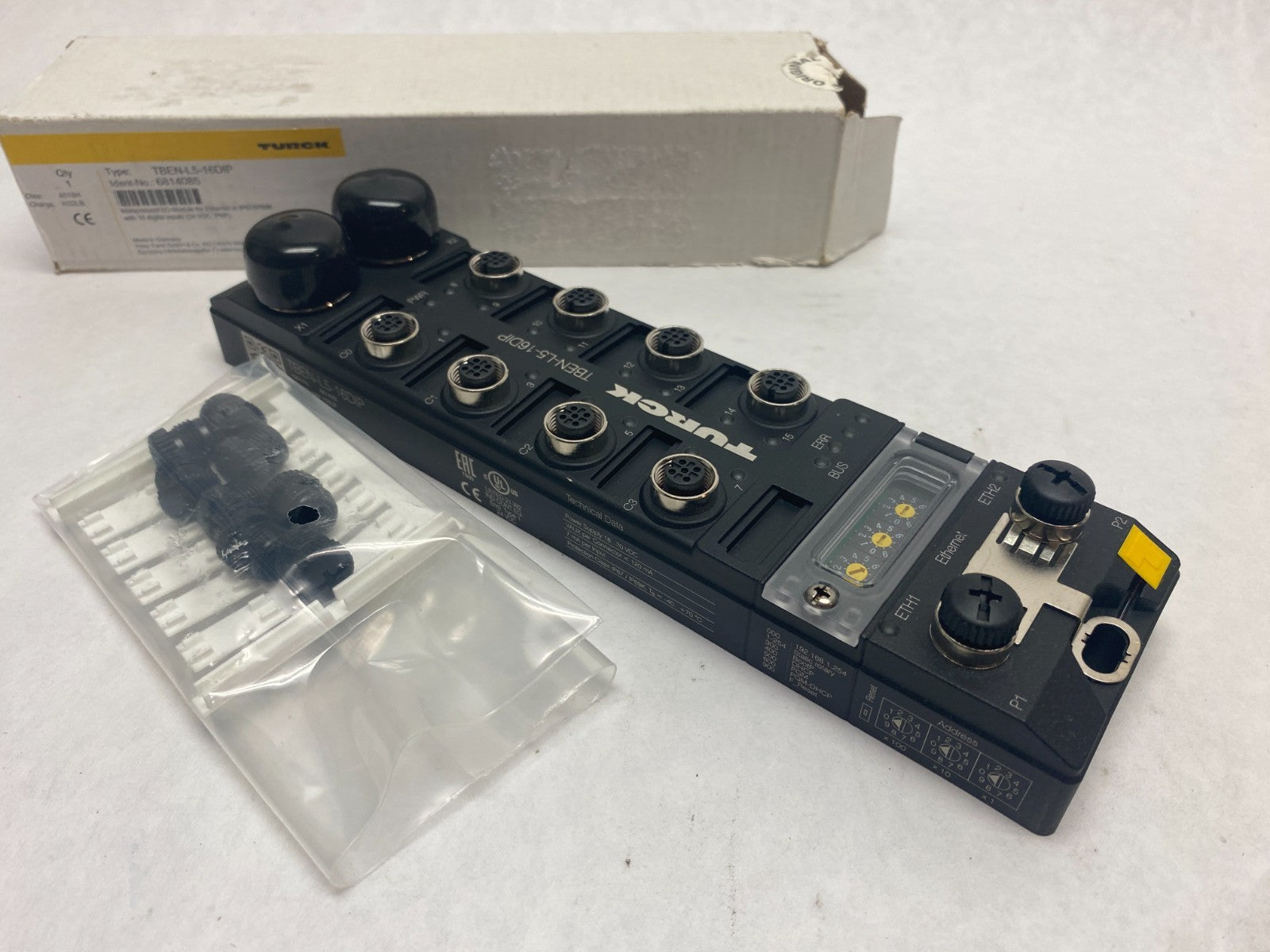 Turck TBEN-L5-16DIP Compact Multiprotocol I/O Module for Ethernet, 6814085 - Maverick Industrial Sales