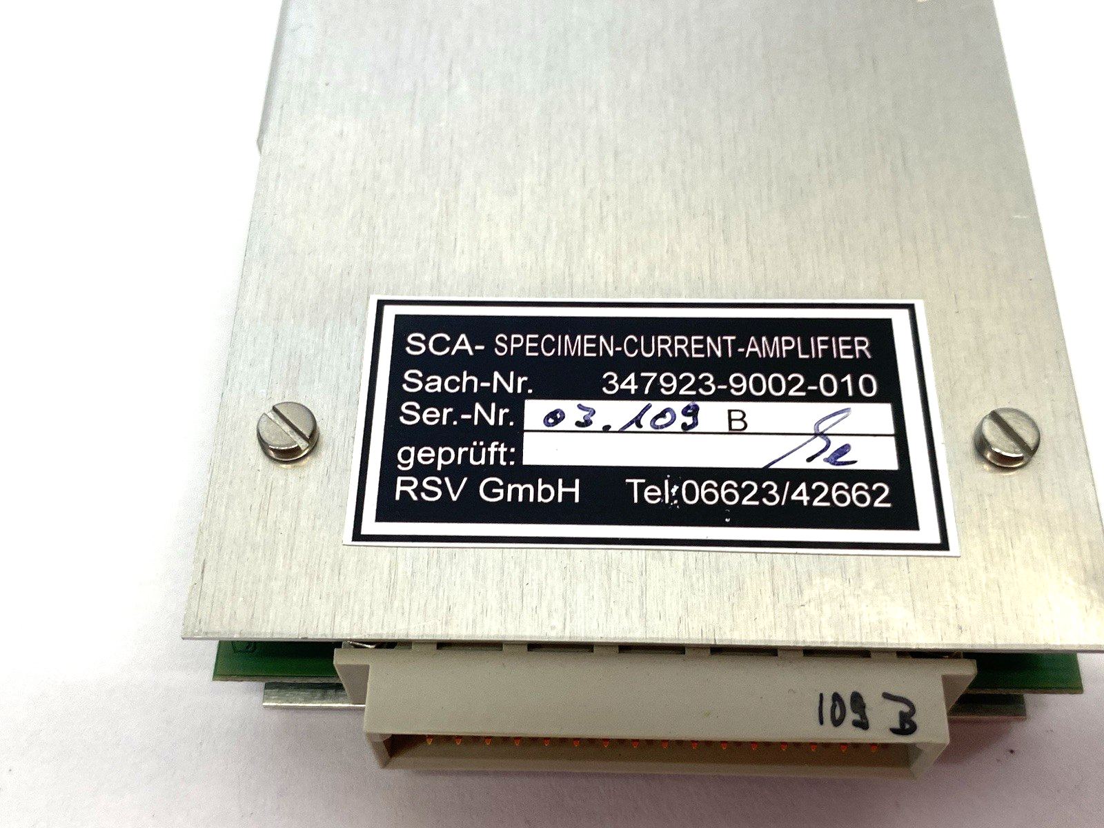 RSV 347923-9002-010 Specimen Current Amplifier SCA - Maverick Industrial Sales