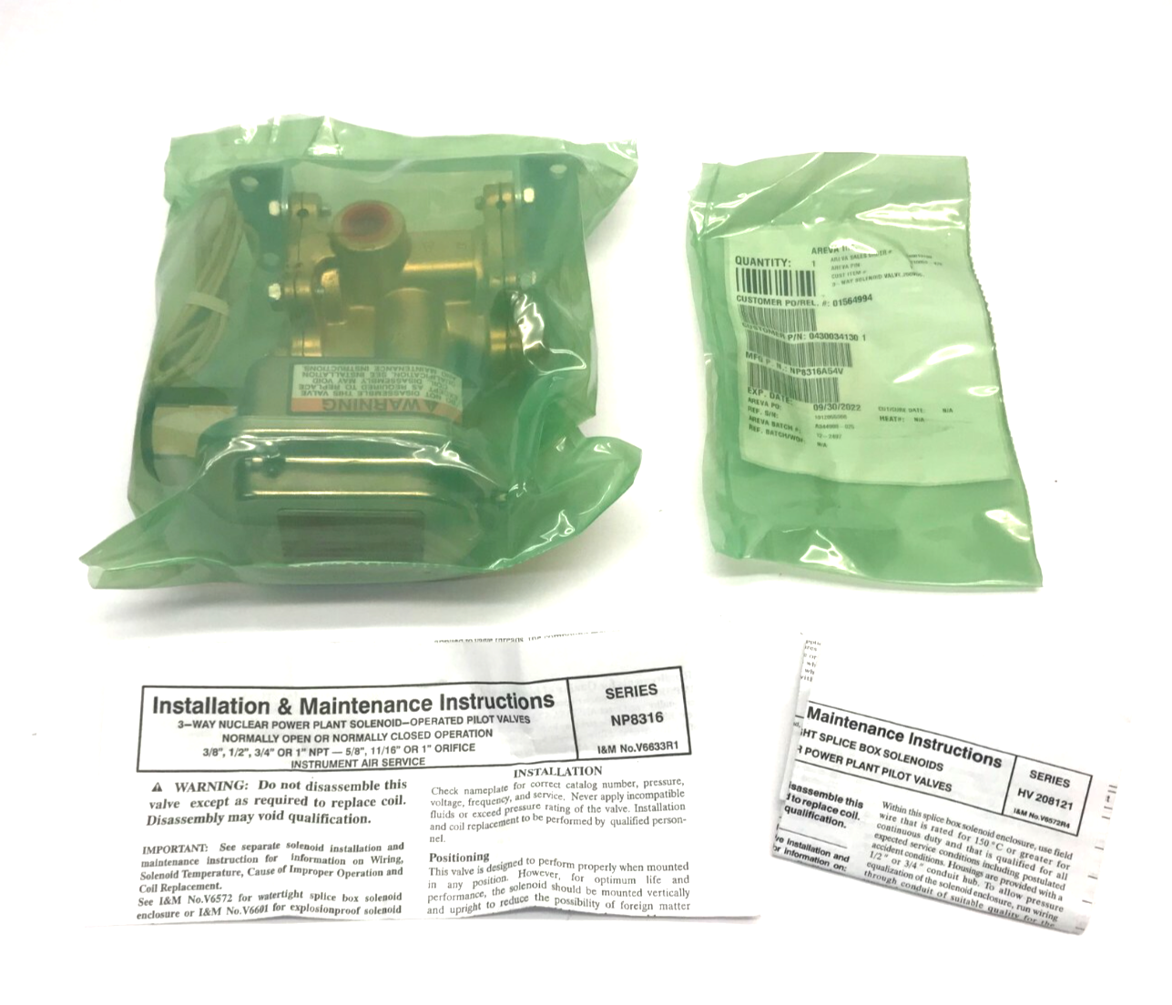 ASCO Red-Hat NP8316A54V 3-Way Solenoid Valve, 250VDC - Maverick Industrial Sales