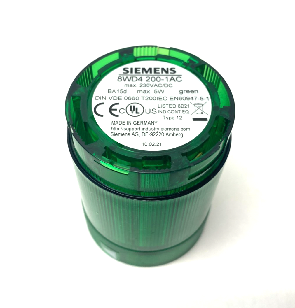 Siemens 8WD4 200-1AC 50mm Steady-Light Element Green 12-230V AC/DC - Maverick Industrial Sales