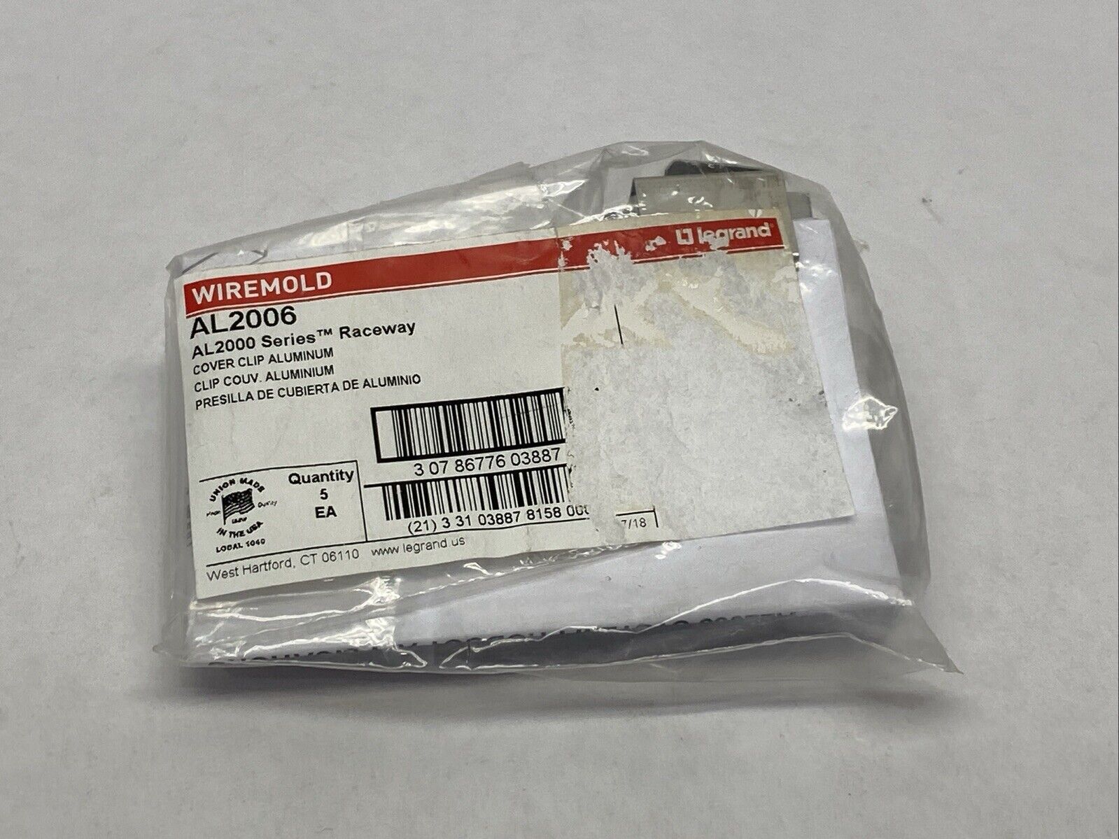 Legrand AL2006 Wiremold Raceway Cover Clip LOT OF 5 - Maverick Industrial Sales